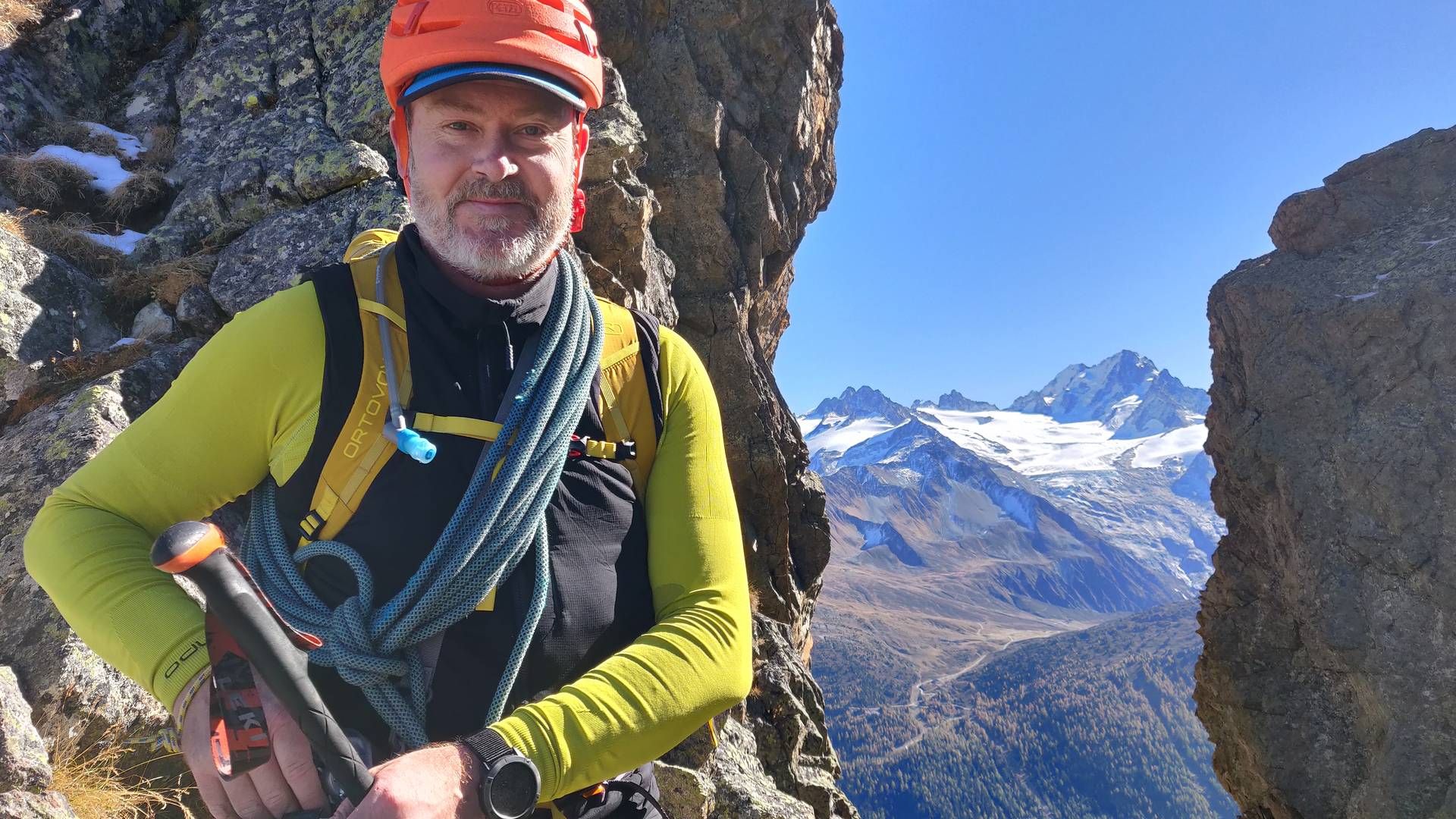 Jens Høgsted er en ivrig bjergbestiger i sin fritid. Det foregår især i alperne, hvor familien har et hus i Chamonix ved Mont Blanc. | Foto: PRIVATFOTO