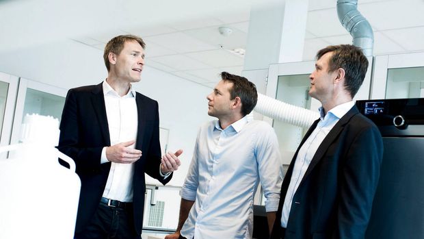 Anders Hinsby (t.v.), Thomas Kirkegaard Jensen (i midten) og Anders Vadsholt har stiftet et nyt selskab. | Foto: Anne Bæk/Ritzau Scanpix