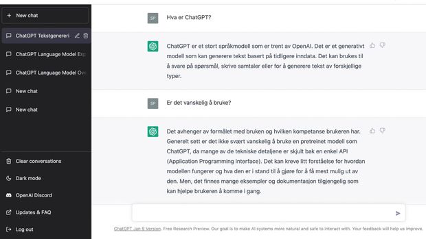 CHATBOT: ChatGPT ble lansert i slutten av november i fjor. | Foto: Ole Berg-Rusten/NTB