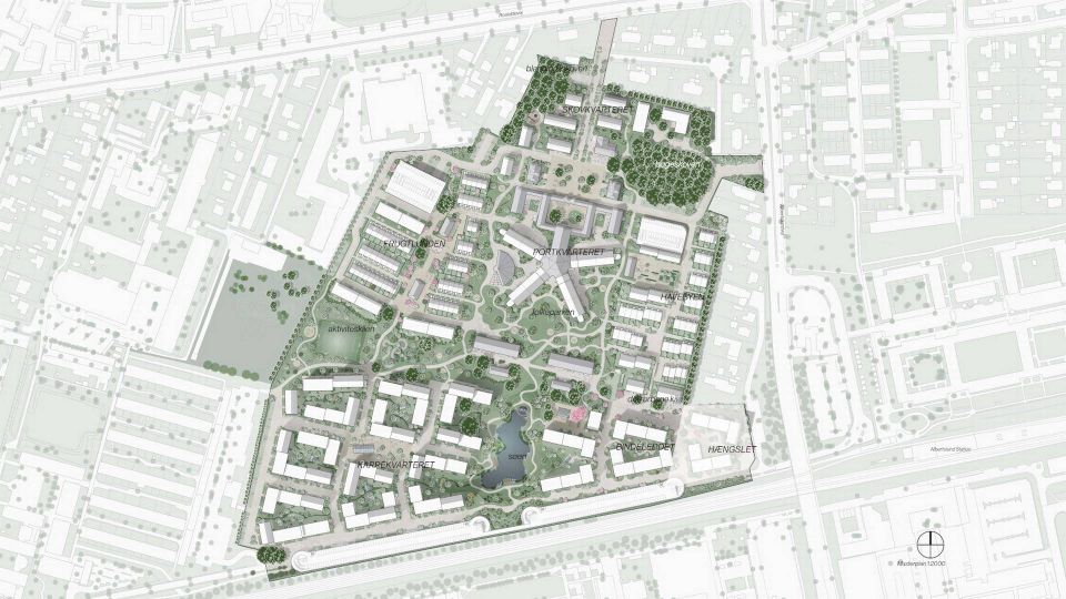 Forslag til masterplanen for den kommende bydel Vridsløse. | Foto: PR