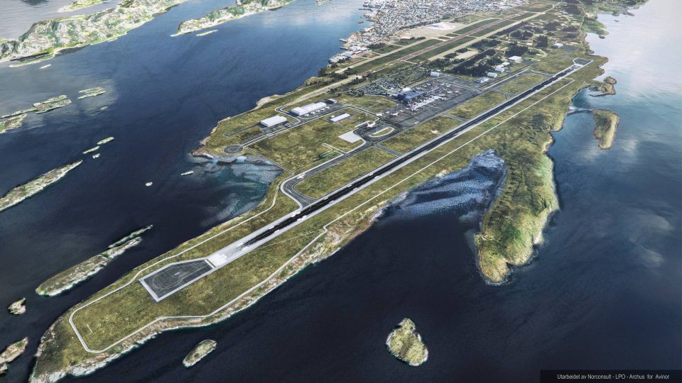 NÆRHET: Flyplassen i Bodø har alltid hatt nærhet til sentrum. Den nye rullebanen blir liggende 900 meter unna den gamle. | Foto: Norconsult