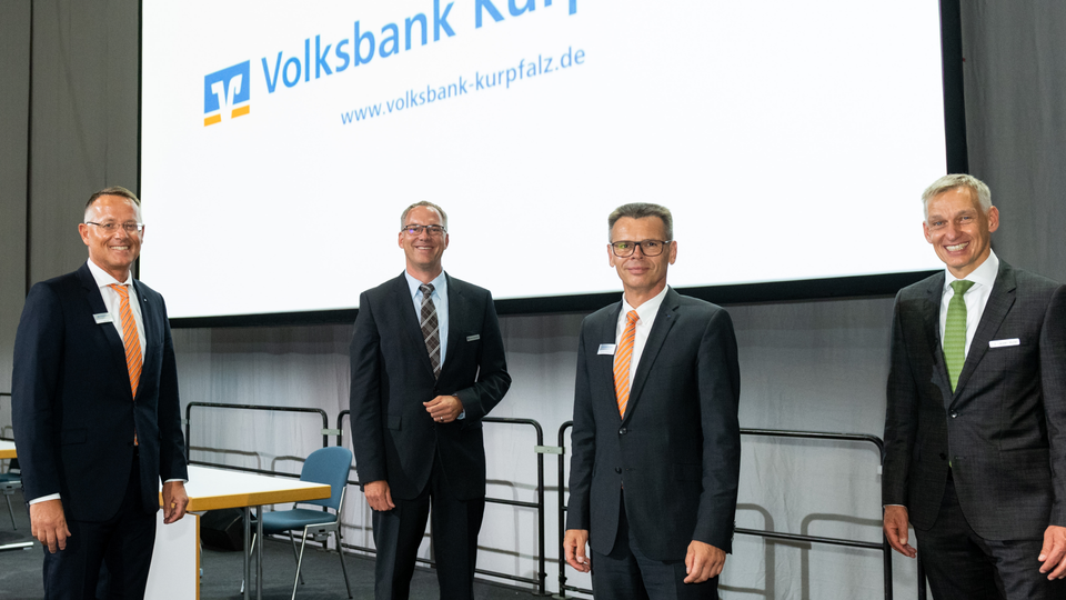 v.l.n.r.: Ralf Heß, Klaus Steckmann, Michael Hoffmann und Carsten Müller bilden den neuen Vorstand der Volksbank Kurpfalz | Foto: Werner Kissel