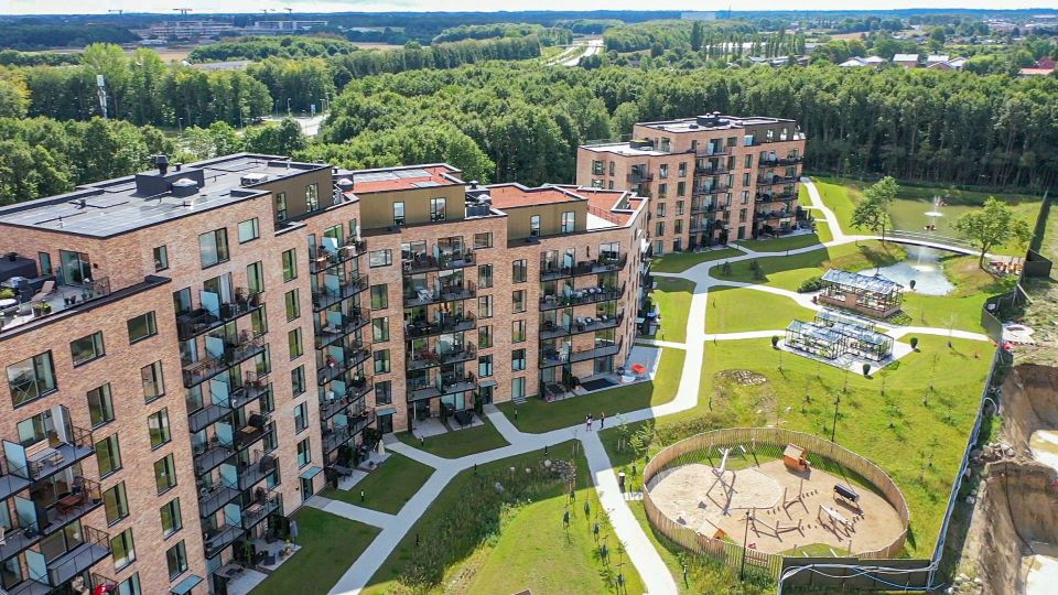 Første del af Munkebjerg Park i det sydlige Odense med 184 boliger blev færdig i 2021, hvilket har været 