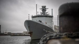Den danske fregat Esbern Snare i Aarhus Havn. | Photo: Benny Kjølhede/IND