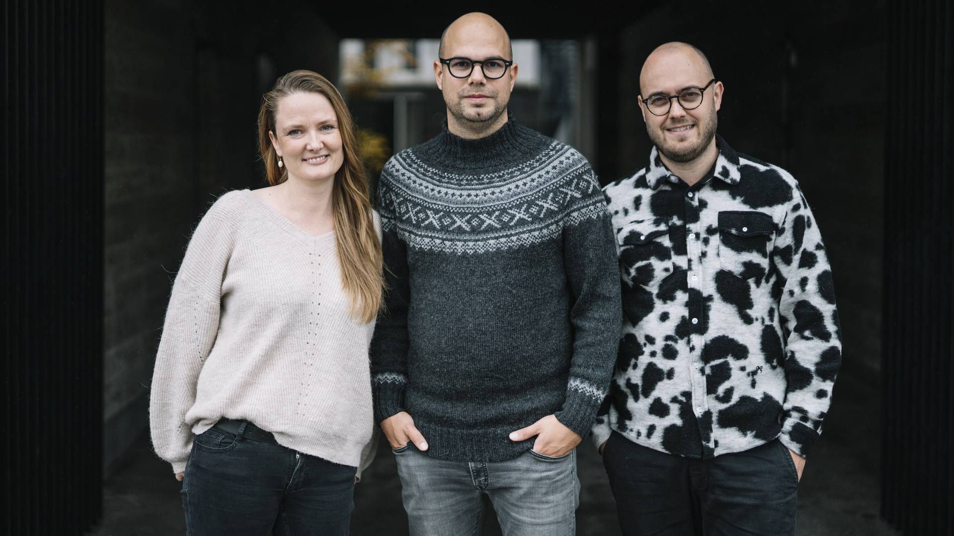 De tre stiftere af Legal Monster. Fra venstre mod højre: Stine Mangor Tornmark, Niklas Stephenson og Søren Viuff. | Foto: PR