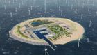Der er endnu stor uvished om, hvordan energiøen i Nordsøen kommer til at se ud. Dette var Tennets oprindelige illustration af en kunstig ø. | Foto: PR - TenneT