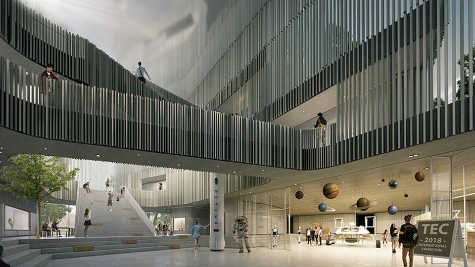 En arkitektvisualisering af hvordan det nye H.C. Ørsted Gymnasie kommer til at se ud. | Foto: Kant arkitekter
