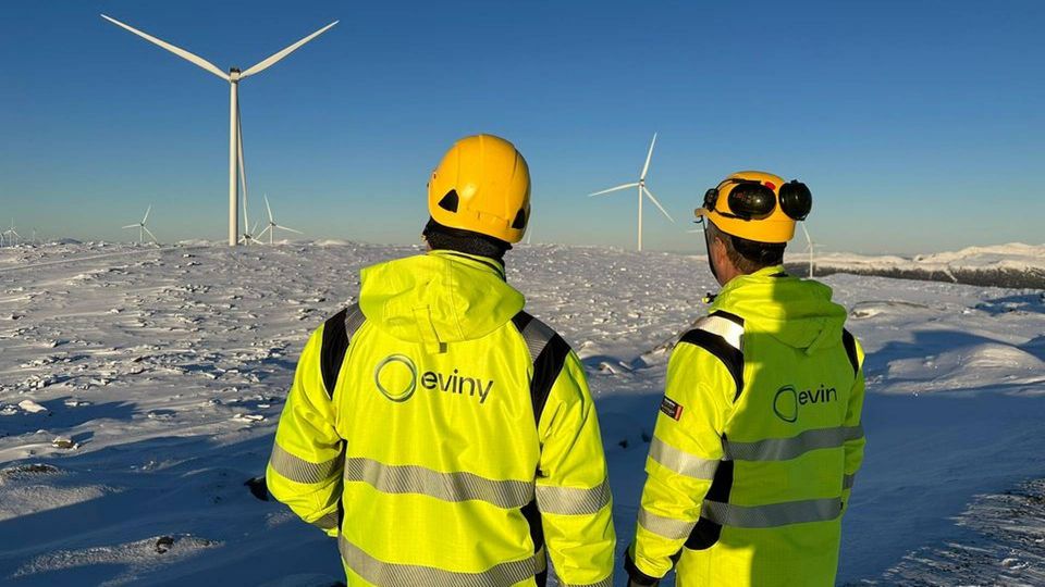 Guleslettene vindkraftverk ligger i kommunene Bremanger og Kinn og består av 47 turbiner. | Foto: Eviny