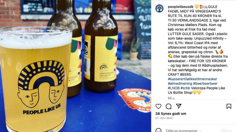 People Like Us lancerede øllen #enmillionstemmer i samarbejde med organisationen af samme navn. Foto: People Like Us. Instagram