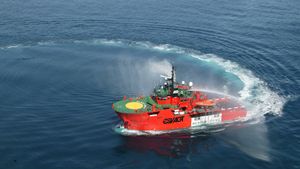 Standby-skibet Esvagt Corona er et af dem, som rederiet benytter til sikkerhedsopgaver i den danske del af Nordsøen. | Foto: Esvagt