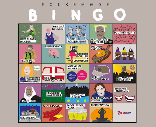 Her er din personlige Folkemøde-bullshit-bingo-plade. Print den før din kollega.