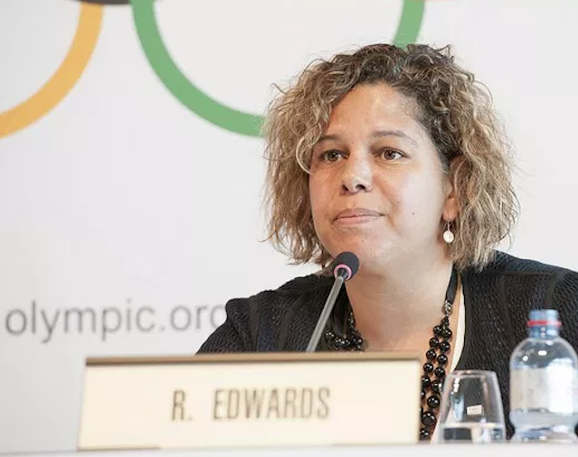 IOC's kommunikationsdirektør, Rebecca Edwards, på besøg hos Frankly i København. Foto: Getty Images