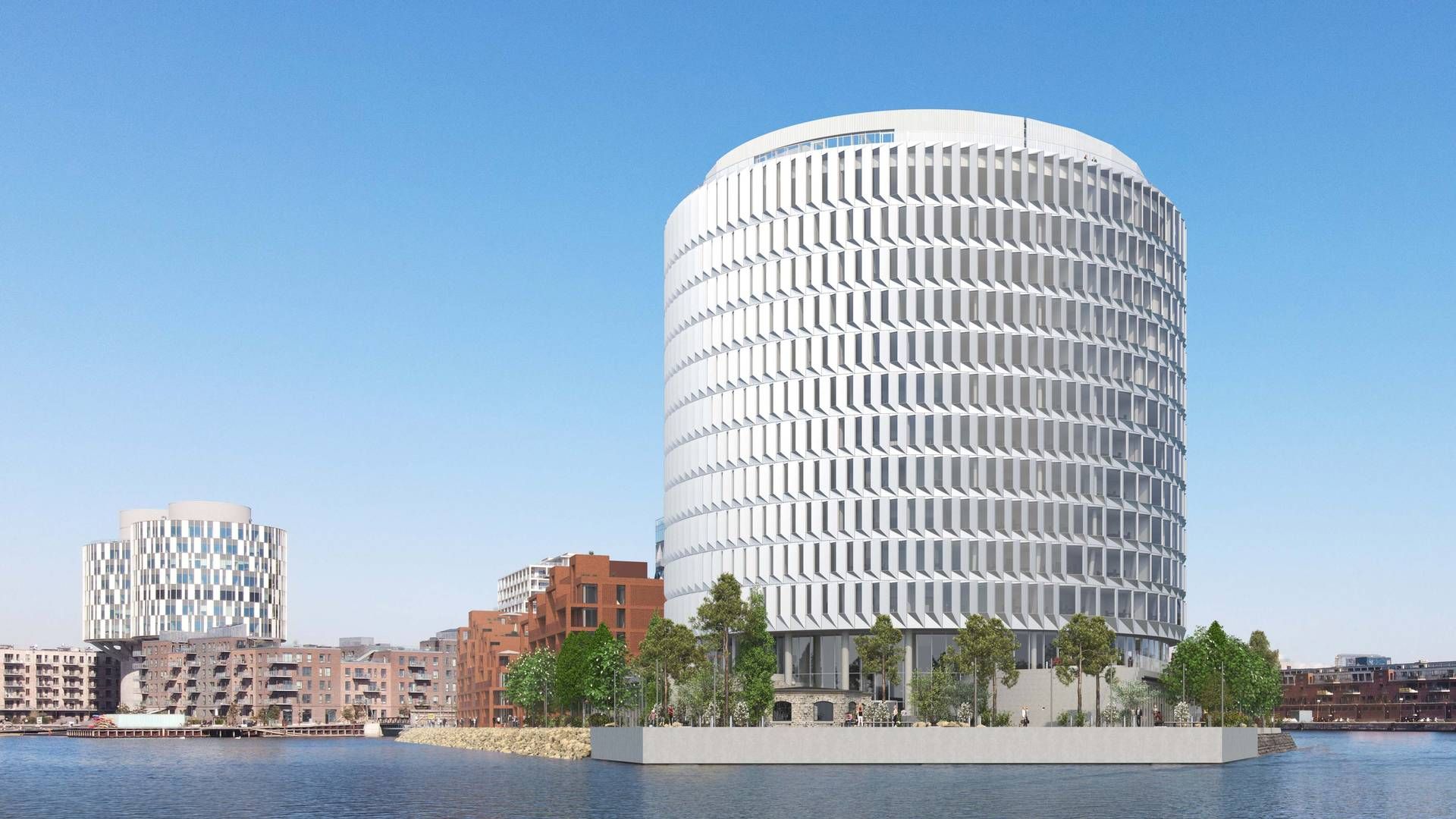 Bygningen Spidsen på Nordø i københavnske Nordhavn, hvor Bech-Bruun nu flytter ind. | Foto: PR-visualisering