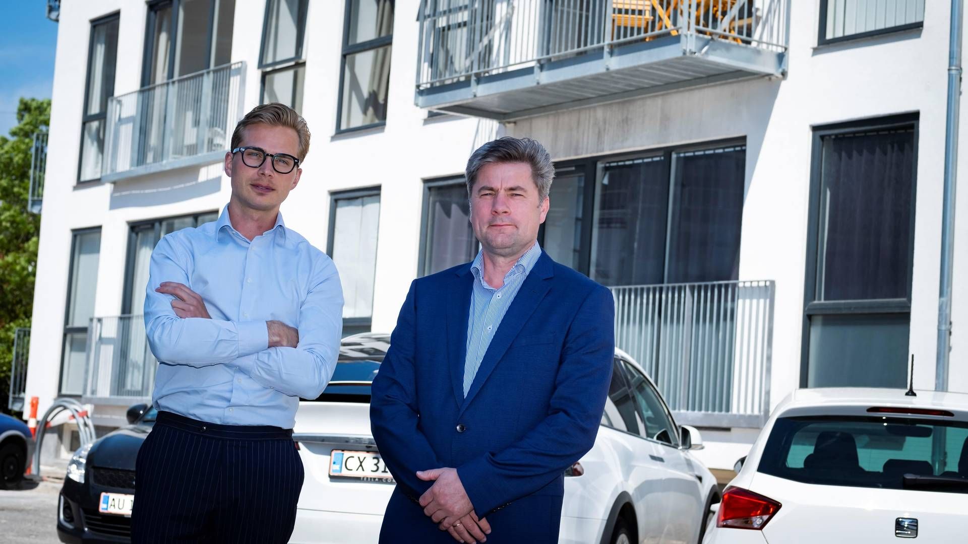 Fra venstre: Thomas Borg og Bjørk Krogshave, begge medejere af kapitalforvalteren Nectar Invest, der i 2022 overtog Roof Management med drømmen om at få stabiliseret det som en "sund og relevant virksomhed". | Foto: PR / Nectar Invest