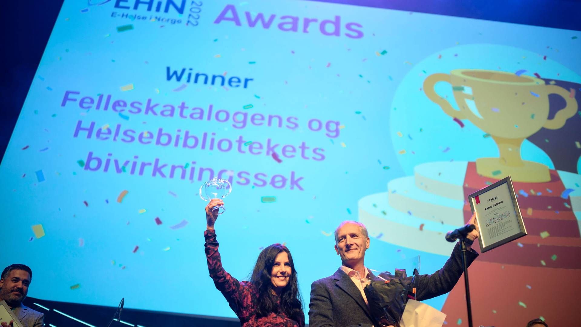 VANT: Sammen med Helsebiblioteket ble Felleskatalogen AS tildelt e-helseprisen EHIN Awards 2022 for sitt bivirkningssøk. | Foto: Ard Jongsma