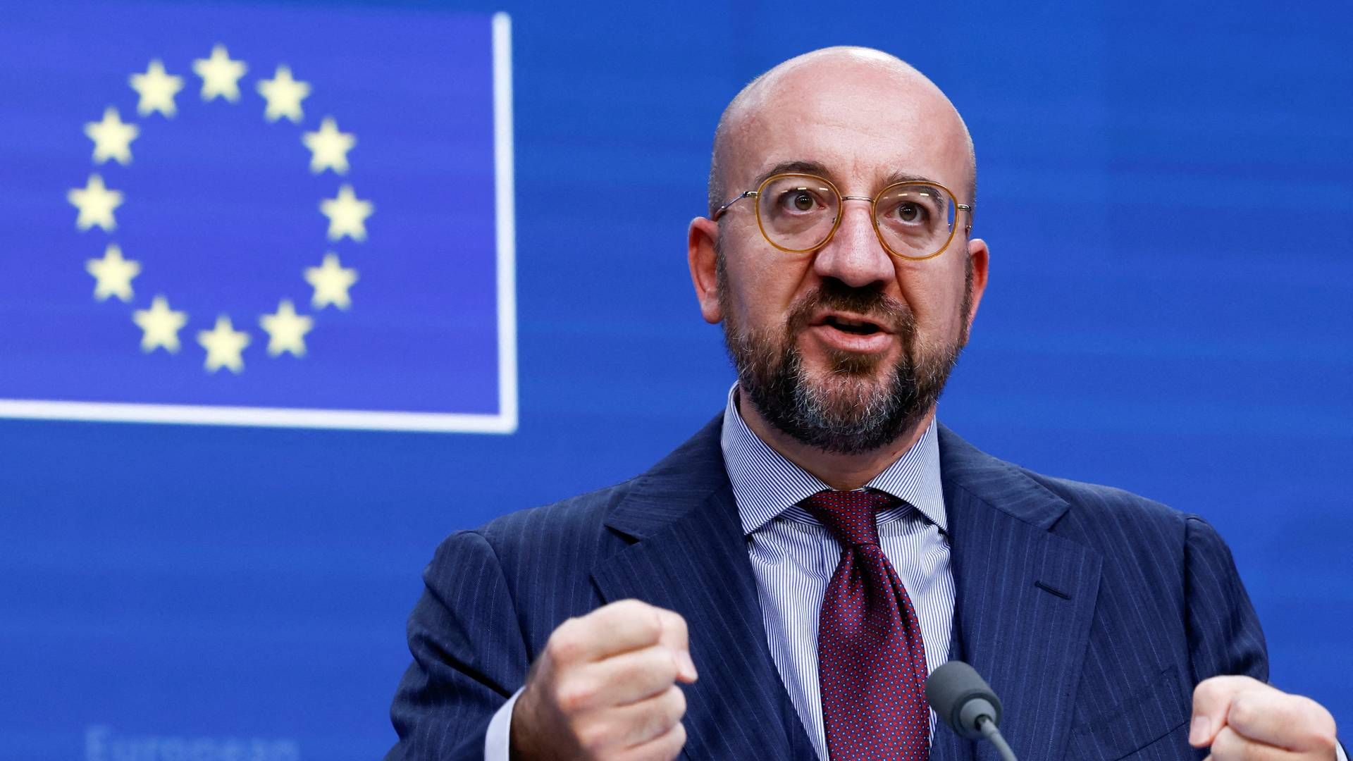 Charles Michel, formanden for Det Europæiske Råd, sætter tommelskruerne på EU-Kommissionen i spørgsmålet om et loft over gaspriserne i Europa. | Foto: Yves Herman/REUTERS / X00380