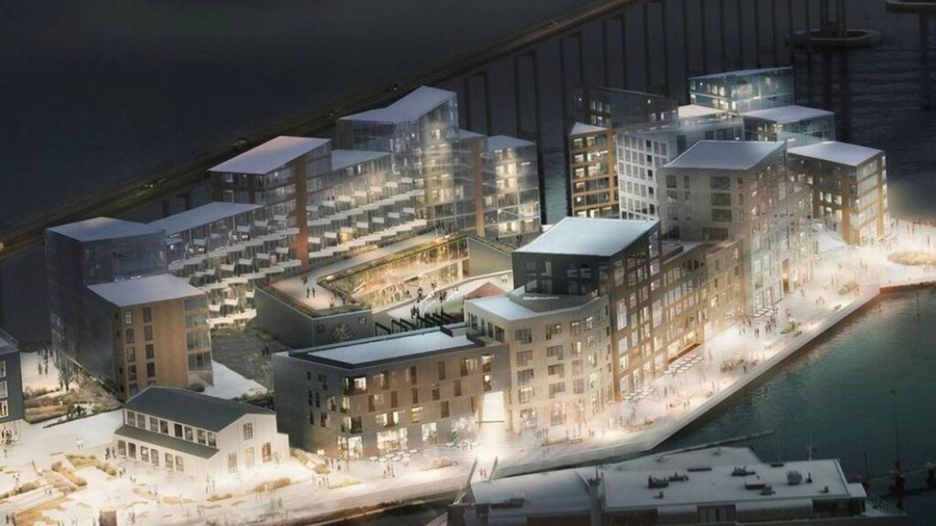 LPO Arkitekter | Foto: Hele skipsverftstomta i Tromsø sentrum ble revitalisert av William Eiendom, men nå krangles det i retten om forurenset havbunn.