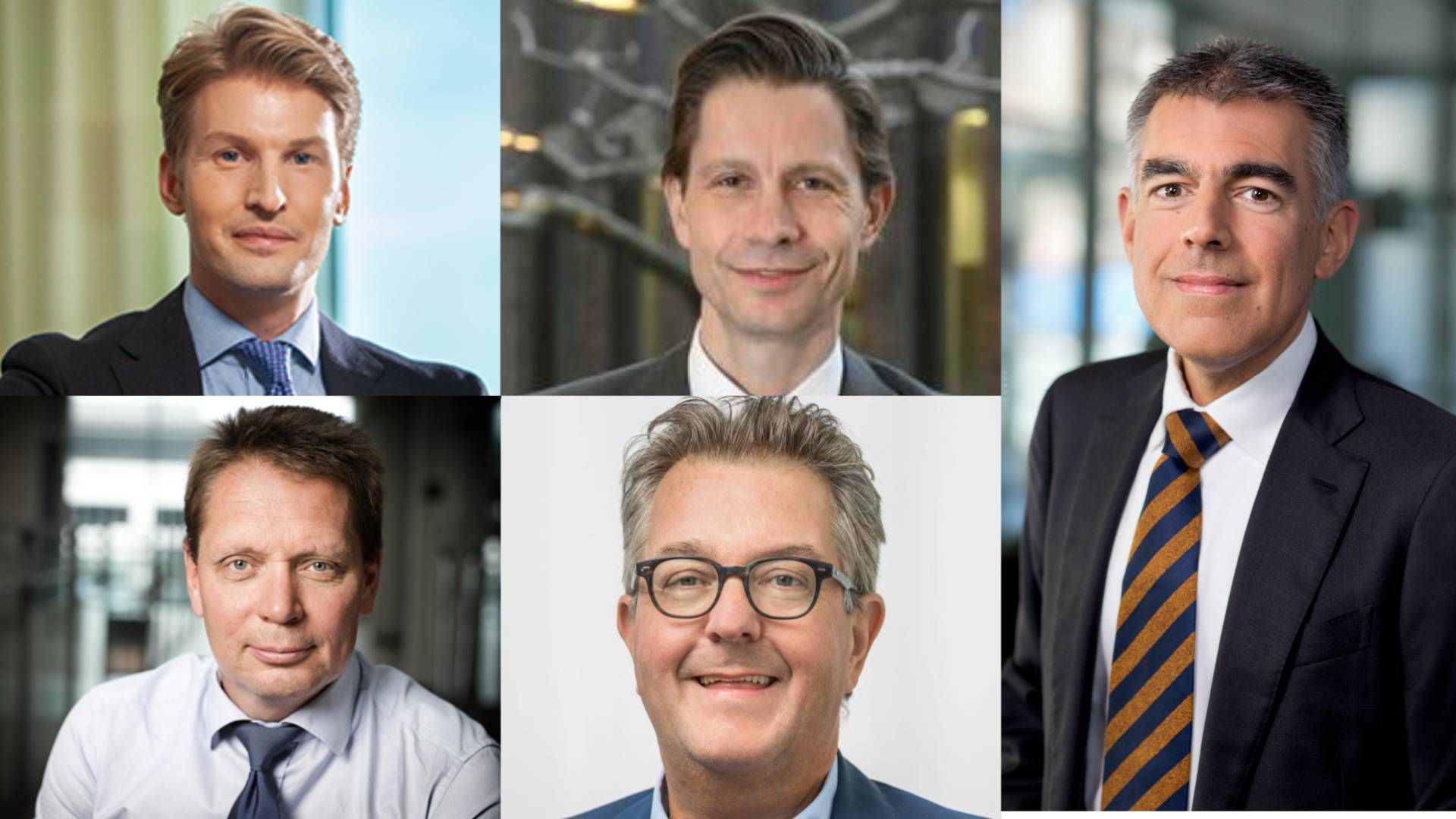 Gustaf Linnell, Head of Fixed Income at Storebrand Asset Management, Christian Heiberg, CEO at Danske Bank Asset Management, Mikko Ayub, CEO of Aktia, Henning Mortensen, head of Jyske Capital and Olof Neiglick, head of strategy and support at Swedbank Robur. | Photo: PR/Storebrand, Danske Bank, Aktia, Jyske Bank and Swedbank.