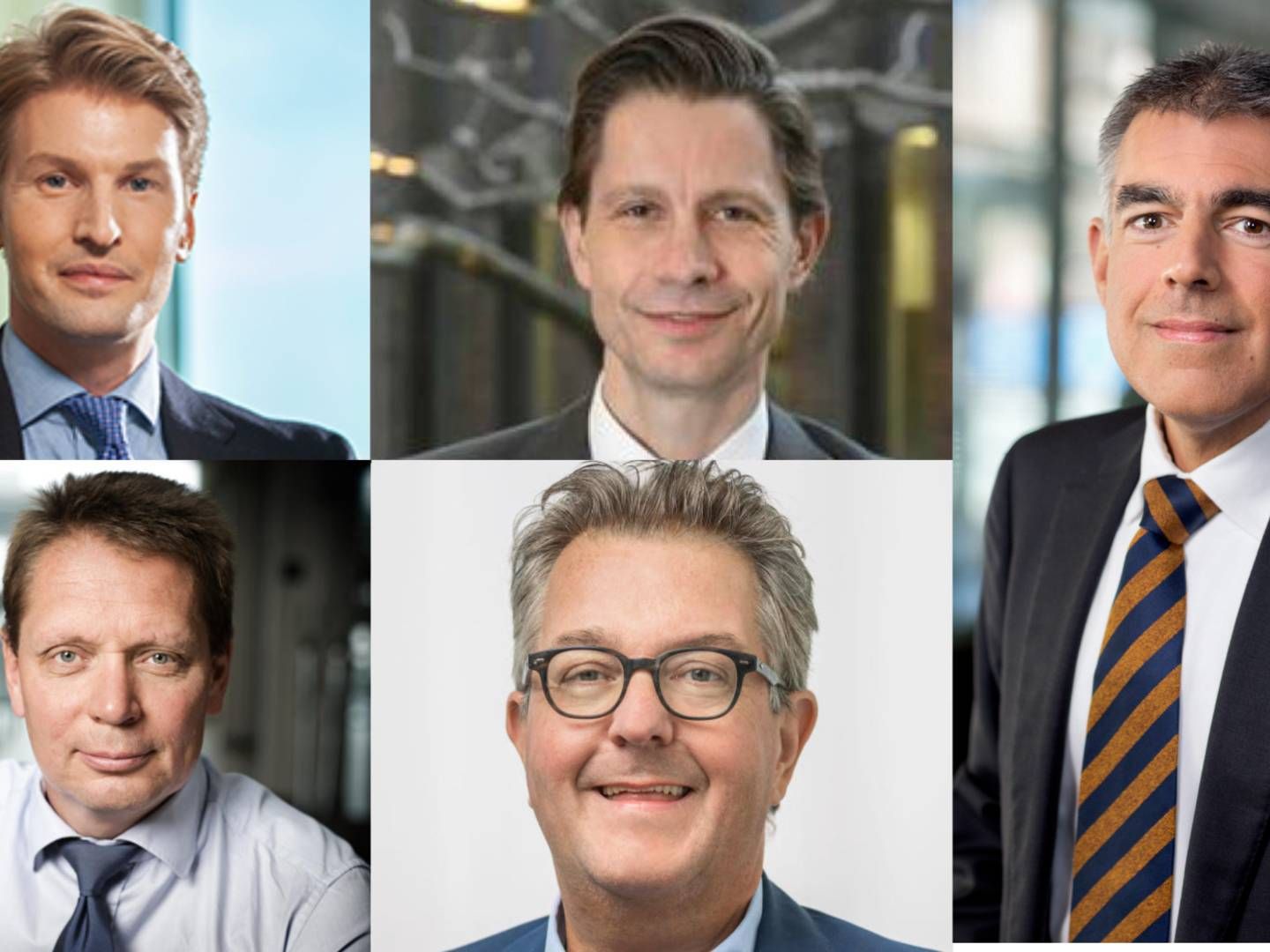 Gustaf Linnell, Head of Fixed Income at Storebrand Asset Management, Christian Heiberg, CEO at Danske Bank Asset Management, Mikko Ayub, CEO of Aktia, Henning Mortensen, head of Jyske Capital and Olof Neiglick, head of strategy and support at Swedbank Robur. | Photo: PR/Storebrand, Danske Bank, Aktia, Jyske Bank and Swedbank.