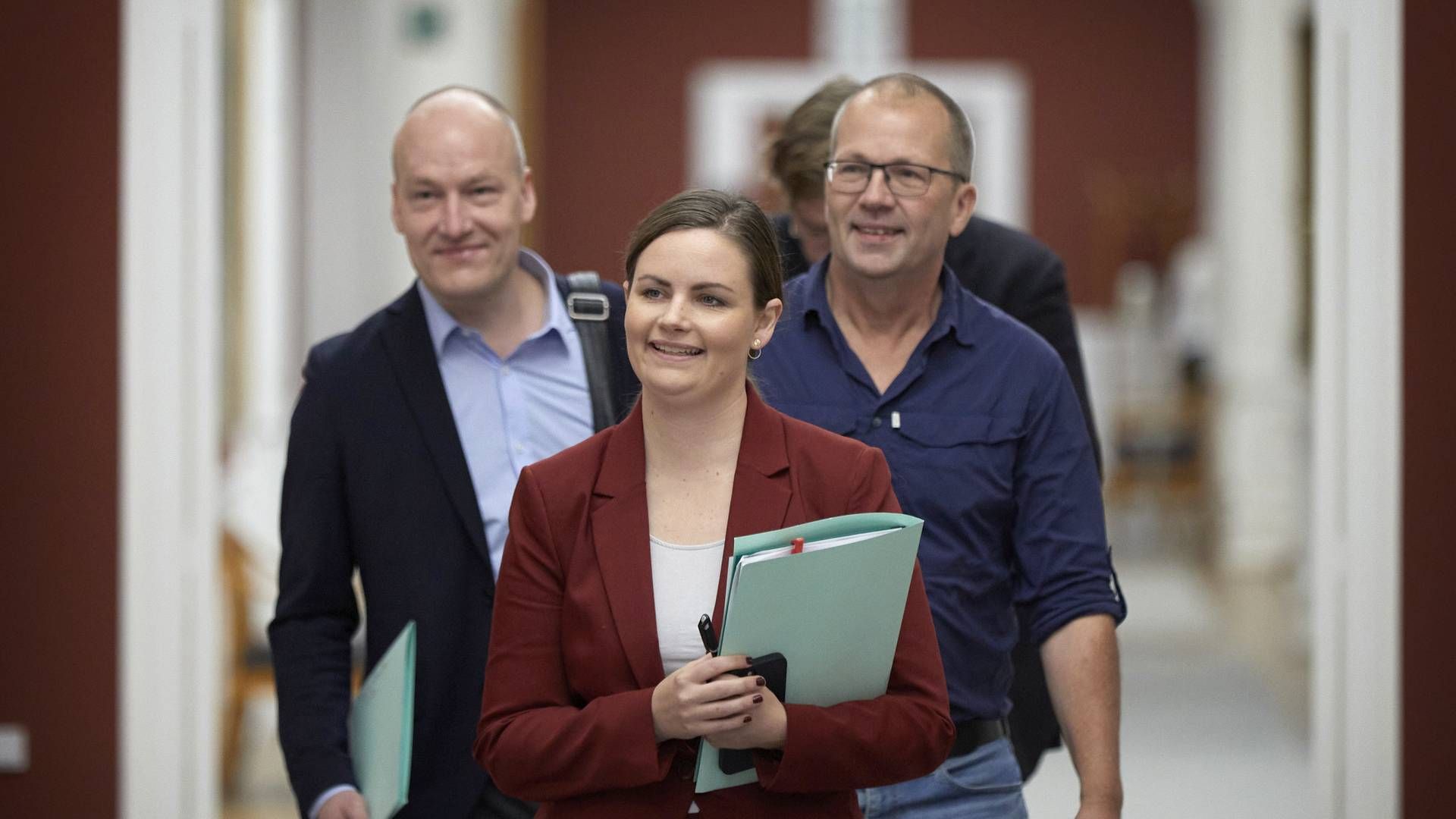 Enhedslistens forhandlerteam anført af Mai Villadsen er modstander af en regering hen over den politiske midte. | Foto: Jens Dresling