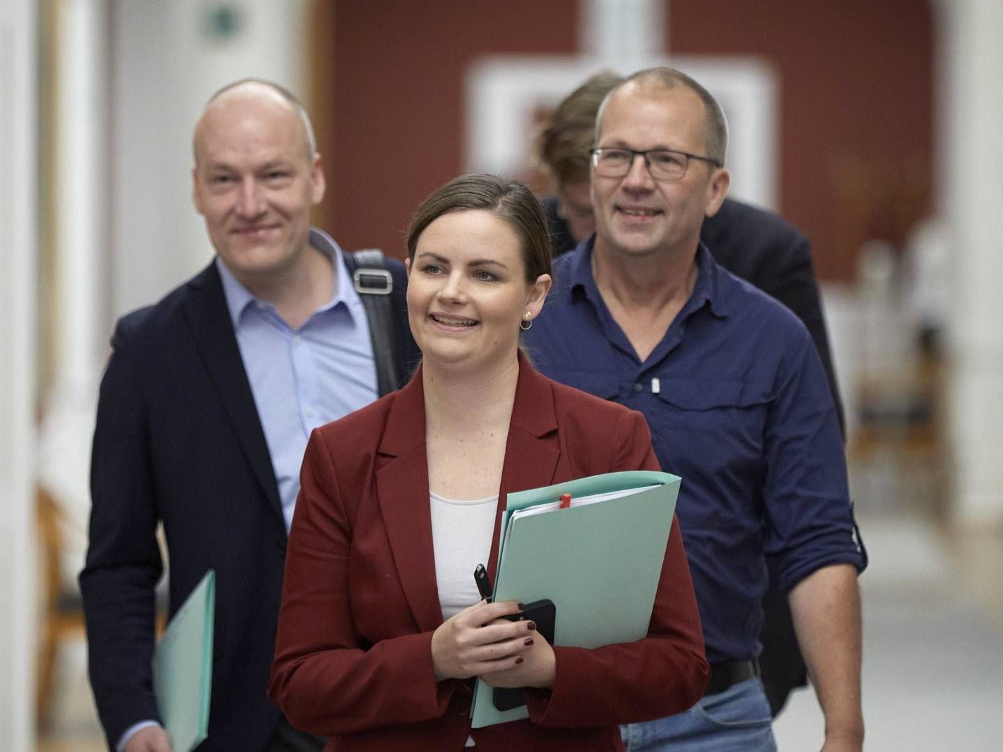 Enhedslistens forhandlerteam anført af Mai Villadsen er modstander af en regering hen over den politiske midte. | Foto: Jens Dresling