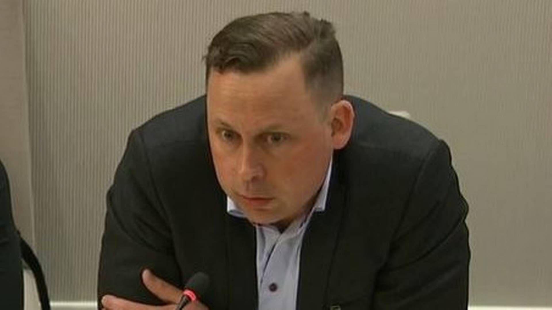 Sverre J. Wiese Bromander under en åpen høring i Stortingets arbeids- og sosialkomité i mars 2020. | Foto: Stortingets Nett-TV