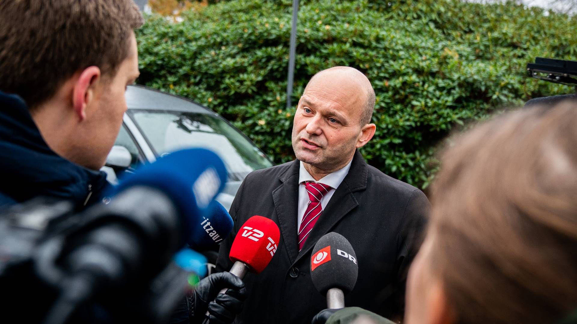 Regeringsforhandlinger på Marienborg torsdag 24. november 2022. De Konservatives formand, Søren Pape Poulsen, har været til møde med den fungerende statsminister. | Foto: Ida Marie Odgaard