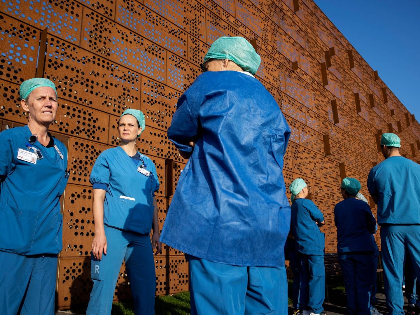 Ligesom tidligere i Danmark, her ved en arbejdsnedlæggelse på Skejby Sygehus, vil sygeplejersker i Storbritannien også strejke. Foto: Casper Dalhoff/Ritzau Scanpix