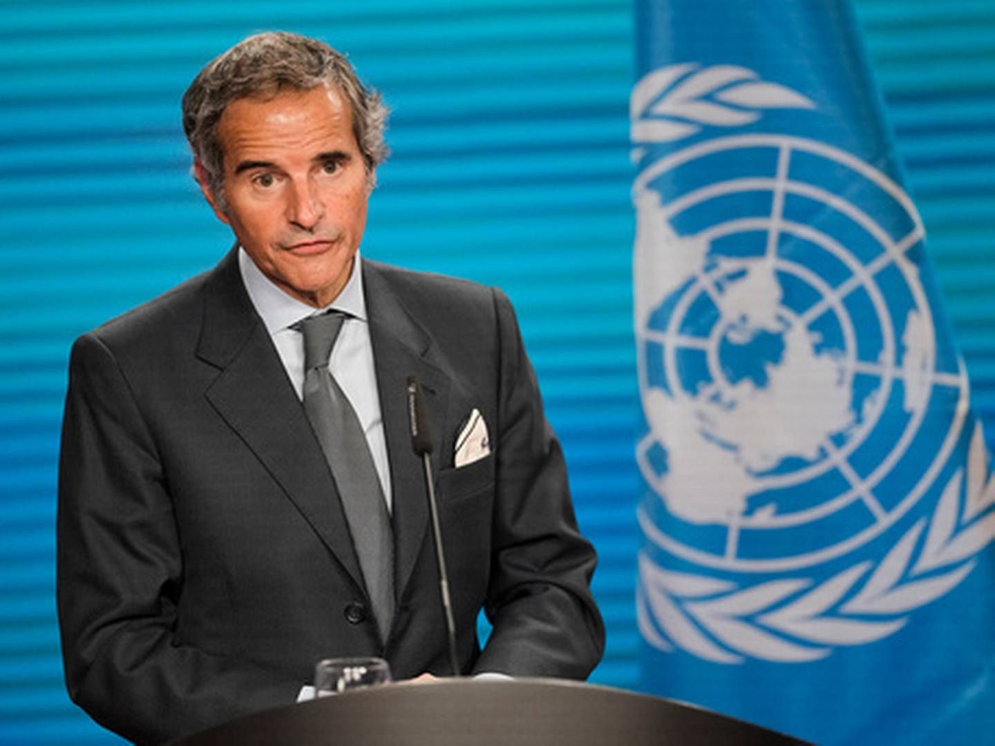 SKAL PÅ INSPESKJON: Det internasjonale atomenergibyrået (IEA), her ved direktør Rafael Grossi. | Foto: Markus Schreiber/AP/NTB