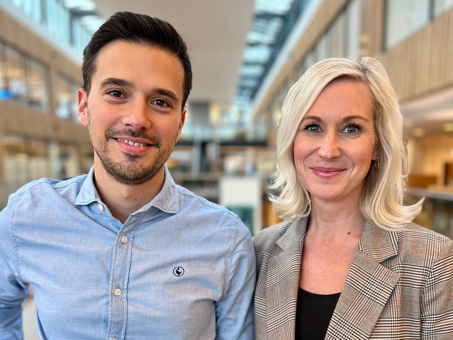 Produktansvarlig Yago Martinez og leder for Salg direkte, Sara Hesla i Storebrand. | Foto: Storebrand