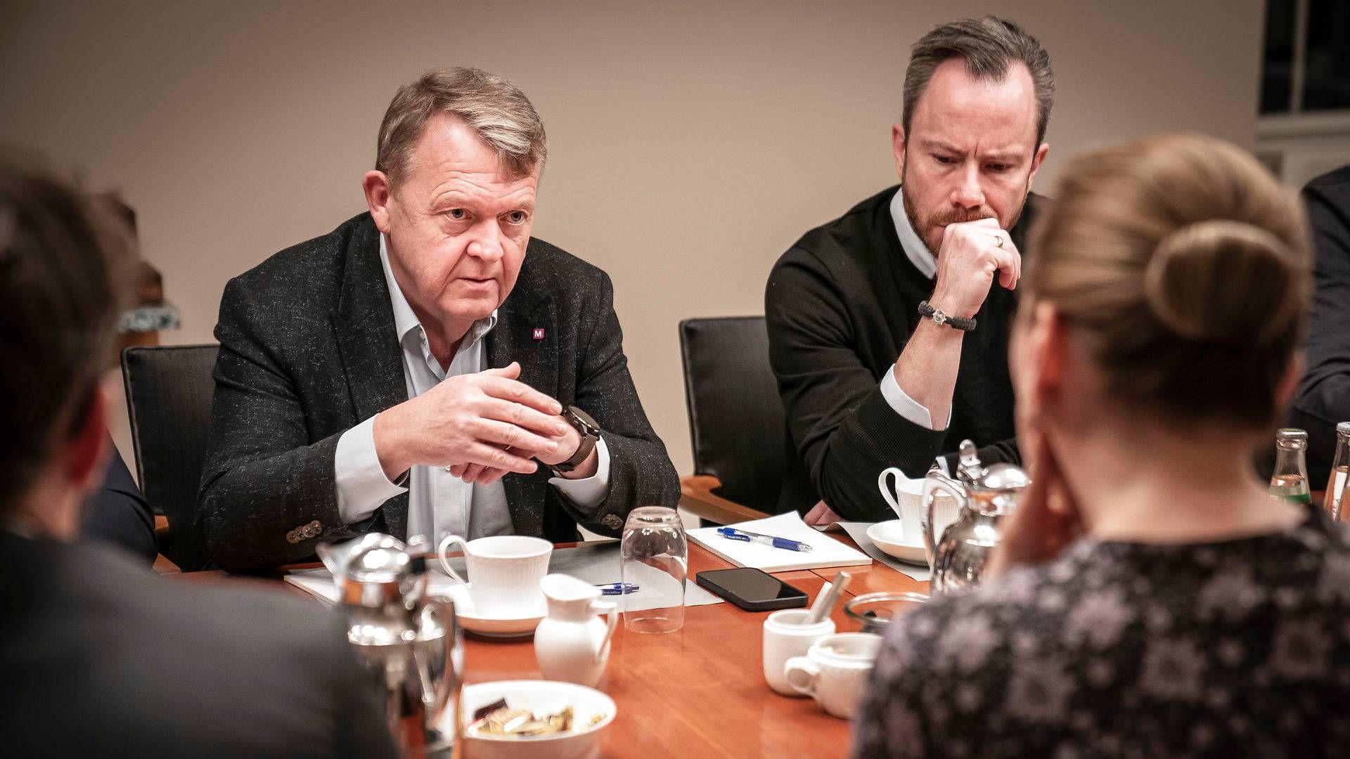 Lars Løkke Rasmussen fra Moderaterne, Jakob Ellemann-Jensen fra Venstre og Mette Frederiksen fra Socialdemokratiet. | Foto: Mads Claus Rasmussen/Ritzau Scanpix