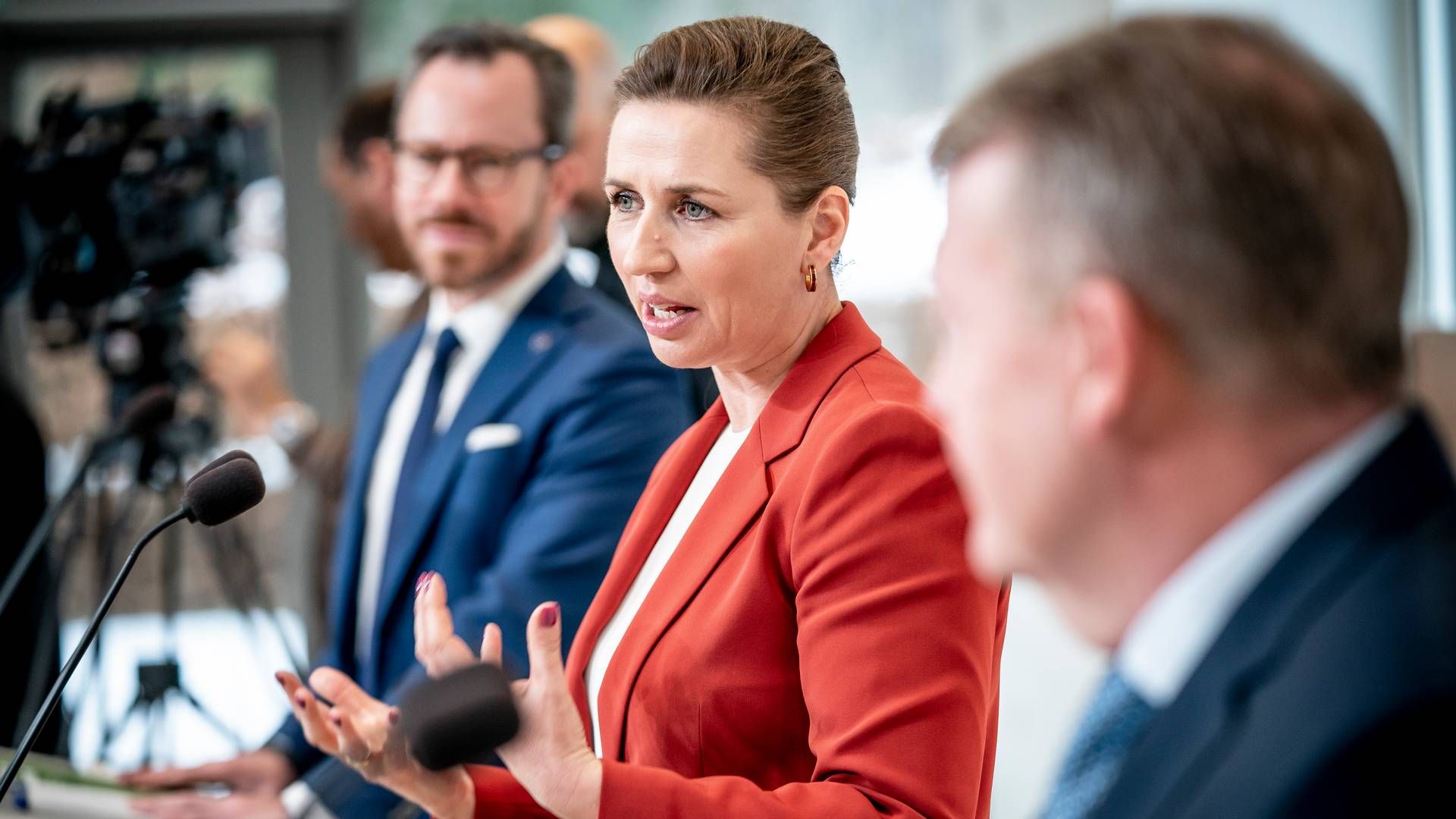 Onsdag klokken 12 præsenterede Mette Frederiksen (S), Jakob Ellemann-Jensen (V) og Lars Løkke Rasmussen (M) grundlaget for den nye SVM-regering. | Foto: Mads Claus Rasmussen/Ritzau Scanpix