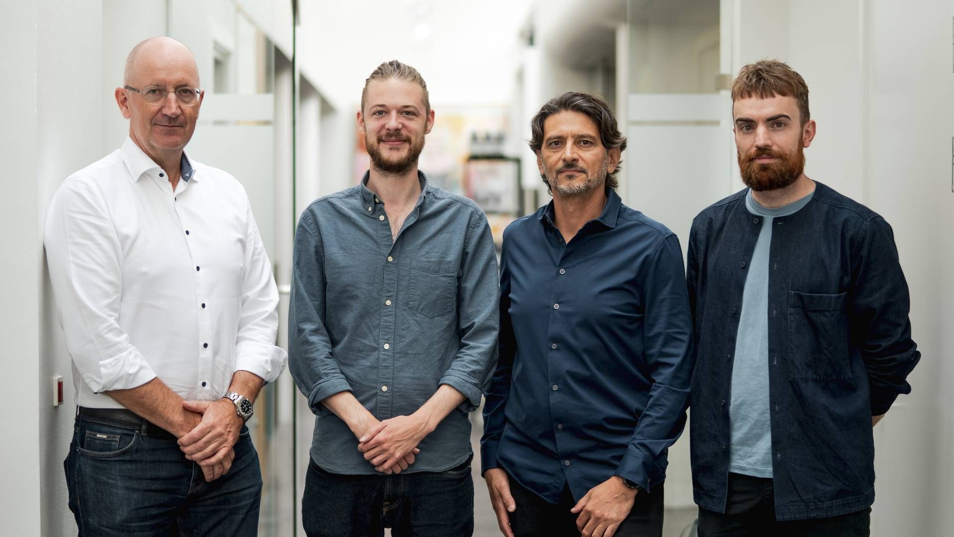 Jarne Elleholm (tv.) stiftede i 2021 EvodiaBio sammen med Simon Dusséaux, Sotirios Kampranis og Victor Forman | Foto: EvodiaBio / PR