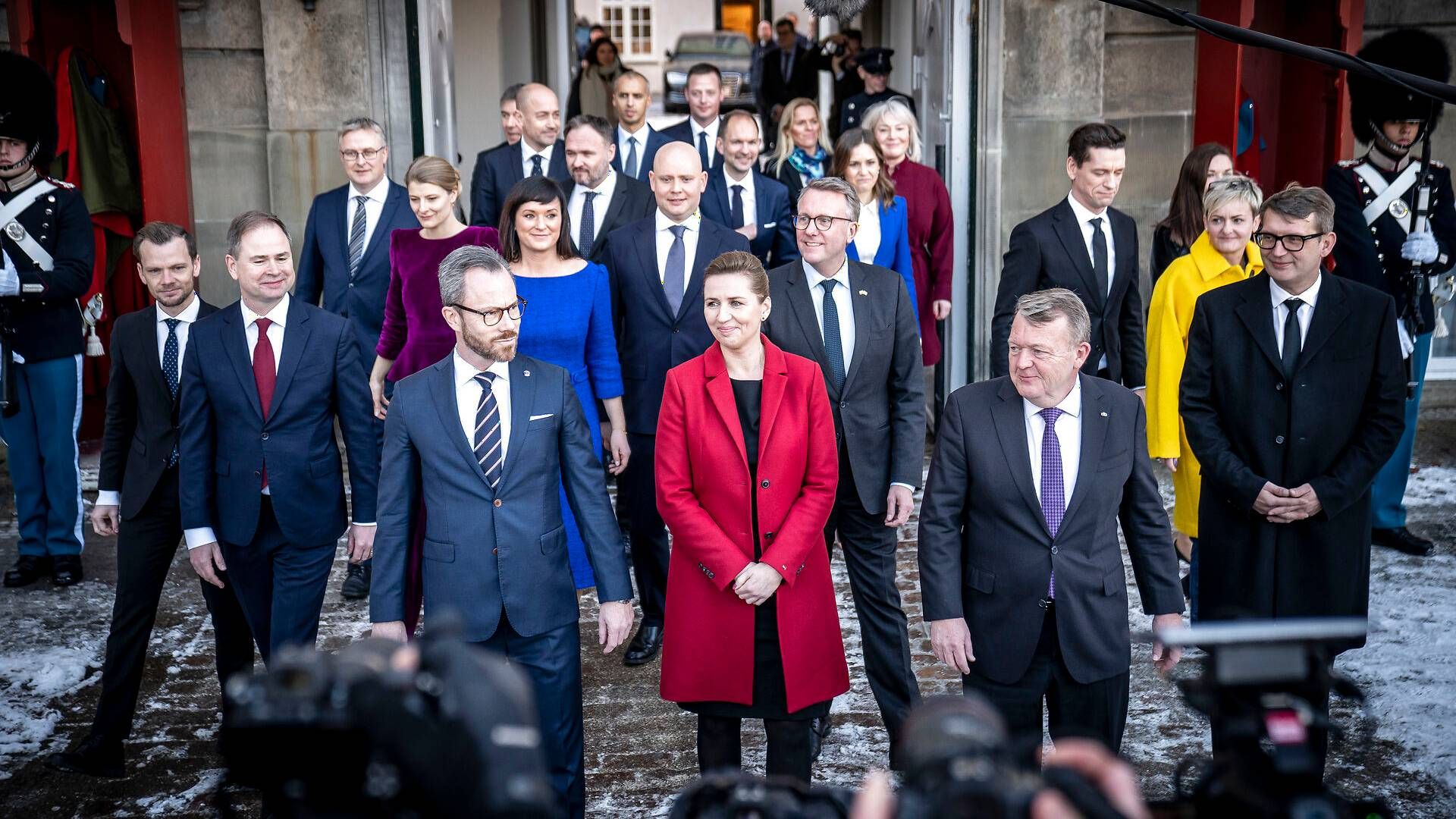 Statsminister Mette Frederiksen (S) præsenterede den nye SVM-regering 15. december på Amalienborg. | Foto: Mads Claus Rasmussen/Ritzau Scanpix