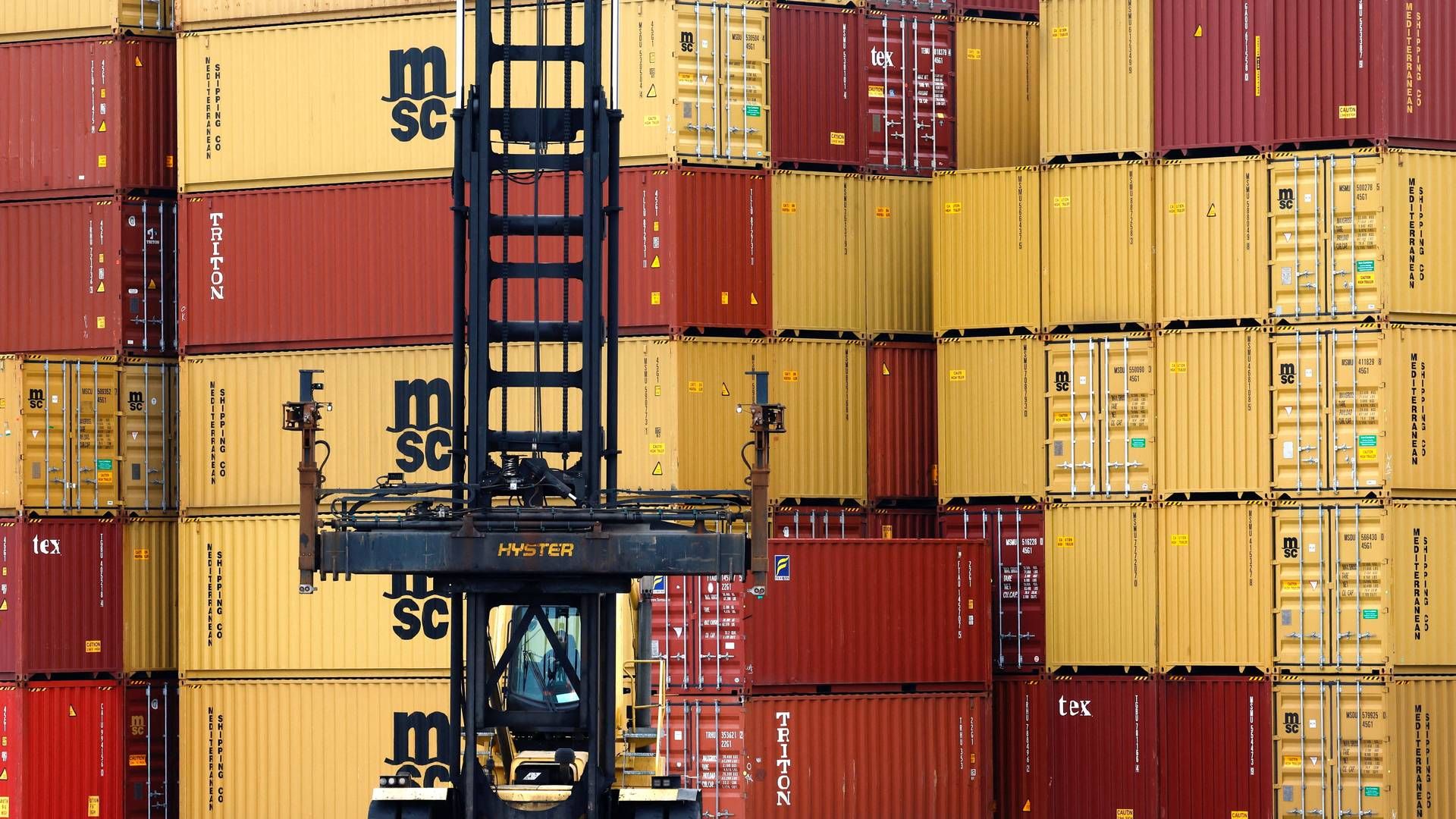 The picture shows MSC containers in the Port of Antwerp but is otherwise not related to the story. | Photo: Yves Herman/Reuters/Ritzau Scanpix