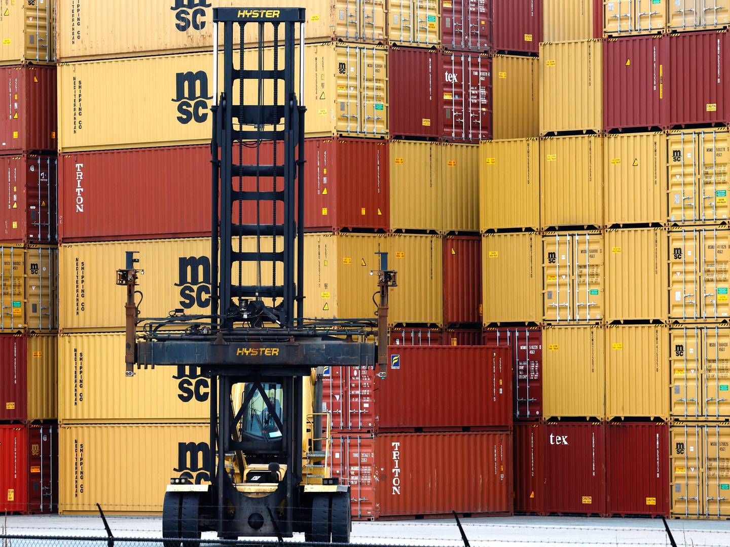 Billedet viser MSC-containere i havnen i Antwerpen, men er ellers ikke relateret til historien. | Foto: Yves Herman/Reuters/Ritzau Scanpix