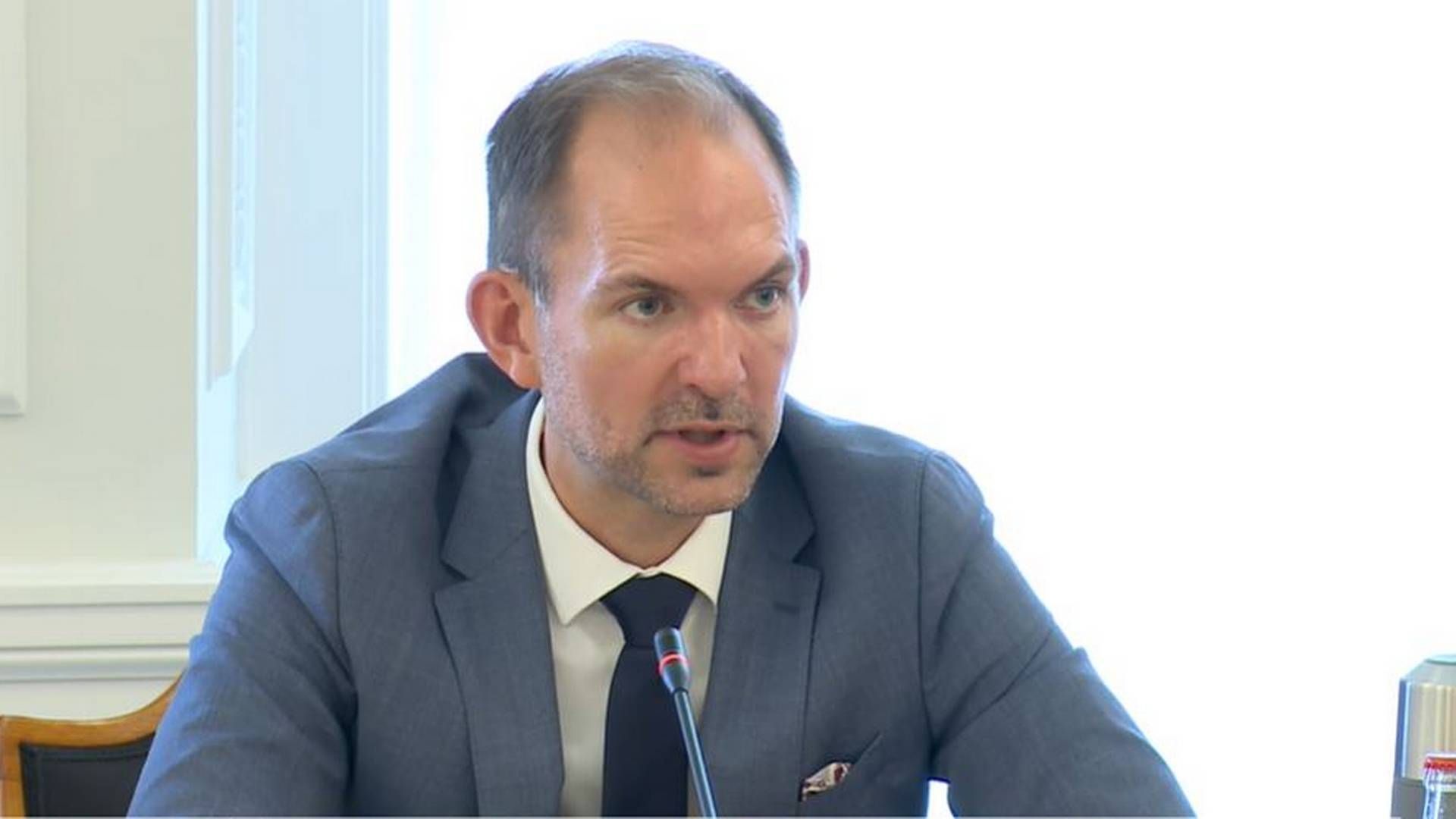 Skatteminister Jeppe Bruus (S). | Foto: Screenshot fra samråd.