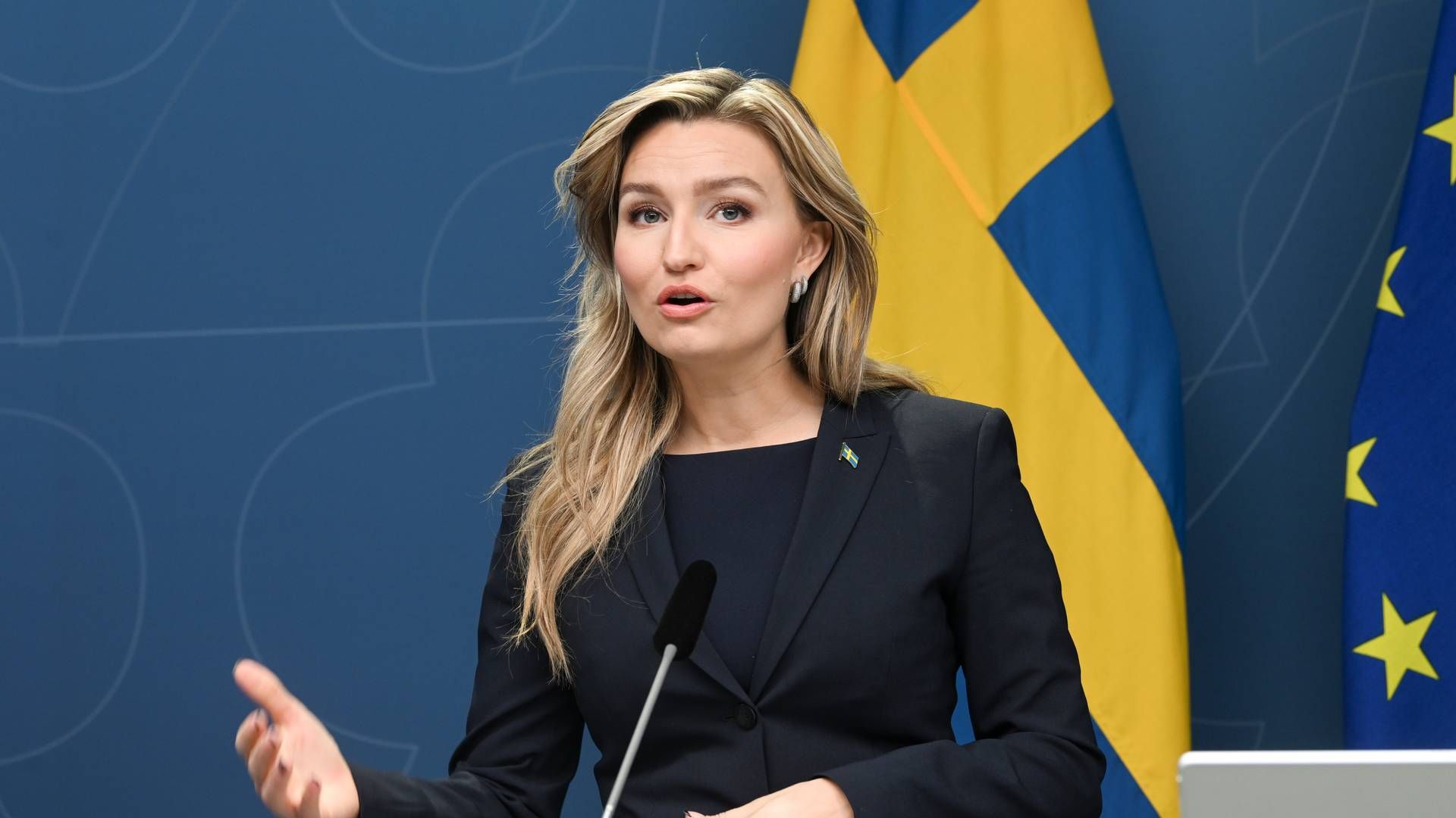 Sveriges energi- og erhvervsminister, Ebba Busch (KD), skal lede de energipolitiske forhandlinger på vegne af EU's medlemslande det næste halve år. | Foto: 10080 Fredrik Sandberg/tt