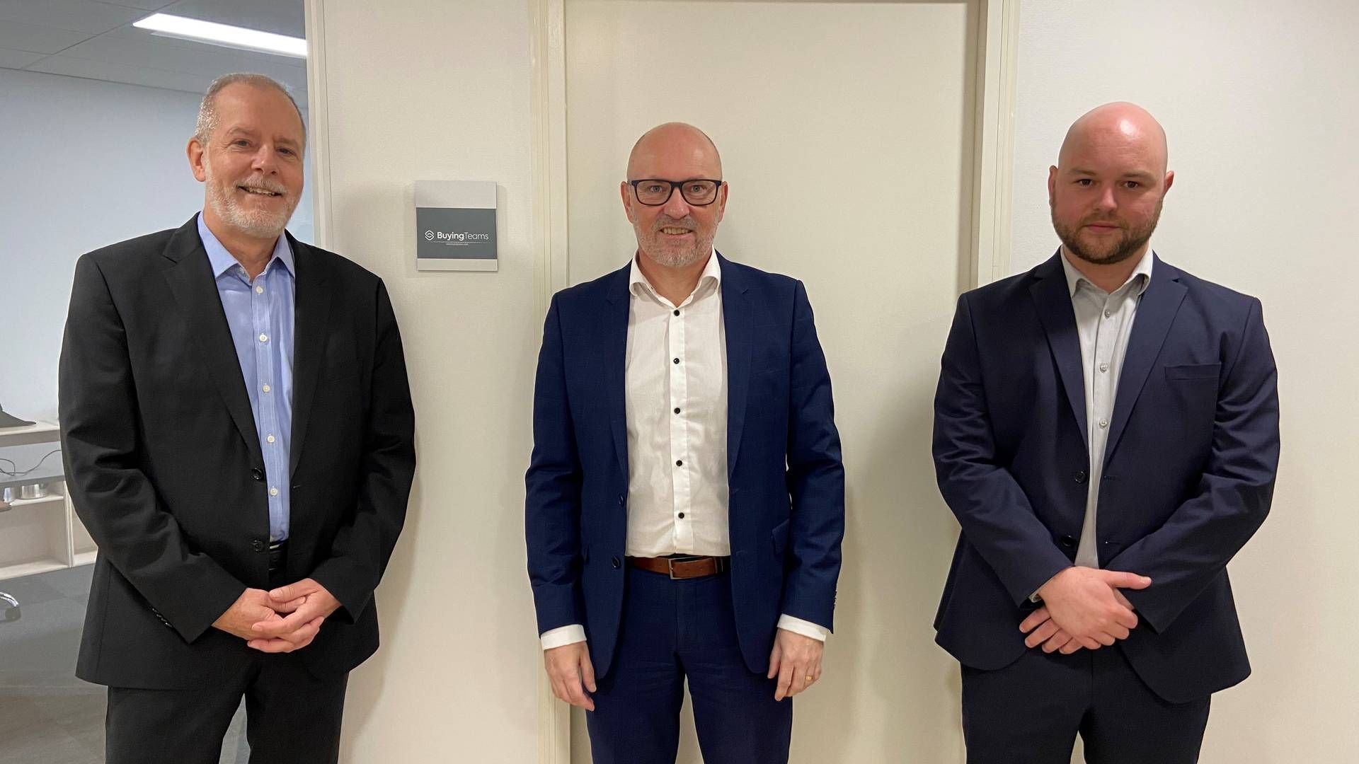 Ole Wulff, Claus Nielsen og Daniel Lapp står bag fintech-virksomheden Buyingteams. | Foto: Pr