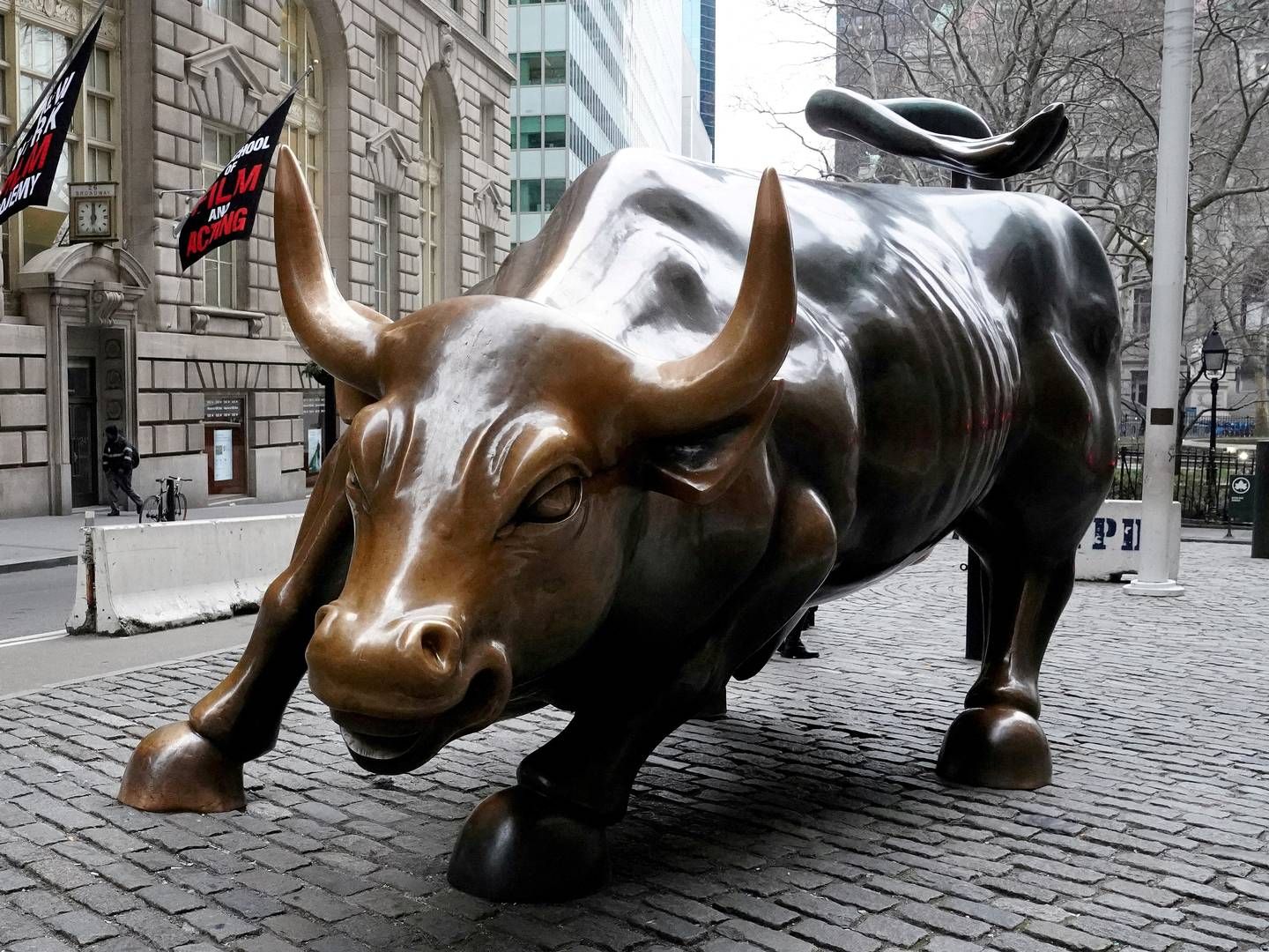 The Charging Bull or Wall Street Bull is pictured in the Manhattan borough of New York City. | Foto: Carlo Allegri/Reuters/Ritzau Scanpix