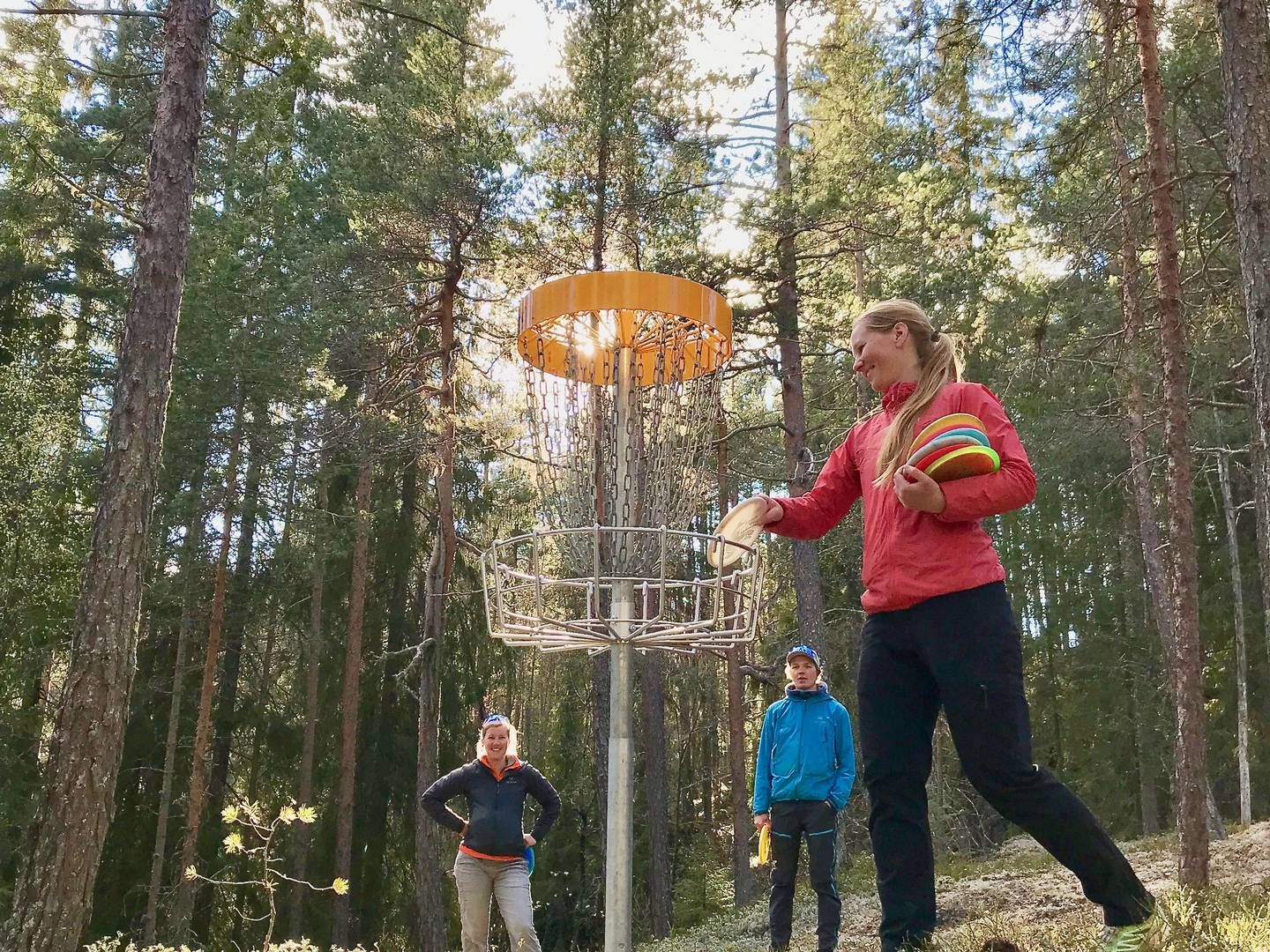 STØTTE TIL LOKALSAMFUNN: Bilde fra frisbee-golf banen ved Valdres storhall, som Sparebank 1 Hallingdal Valdres og stiftelsene har støttet. | Foto: Carl Frithjof Tidemand-Johannessen