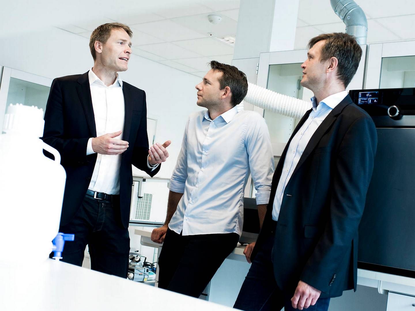 Anders Hinsby (t.v.), Thomas Kirkegaard Jensen (i midten) og Anders Vadsholt har stiftet et nyt selskab. | Foto: Anne Bæk/Ritzau Scanpix