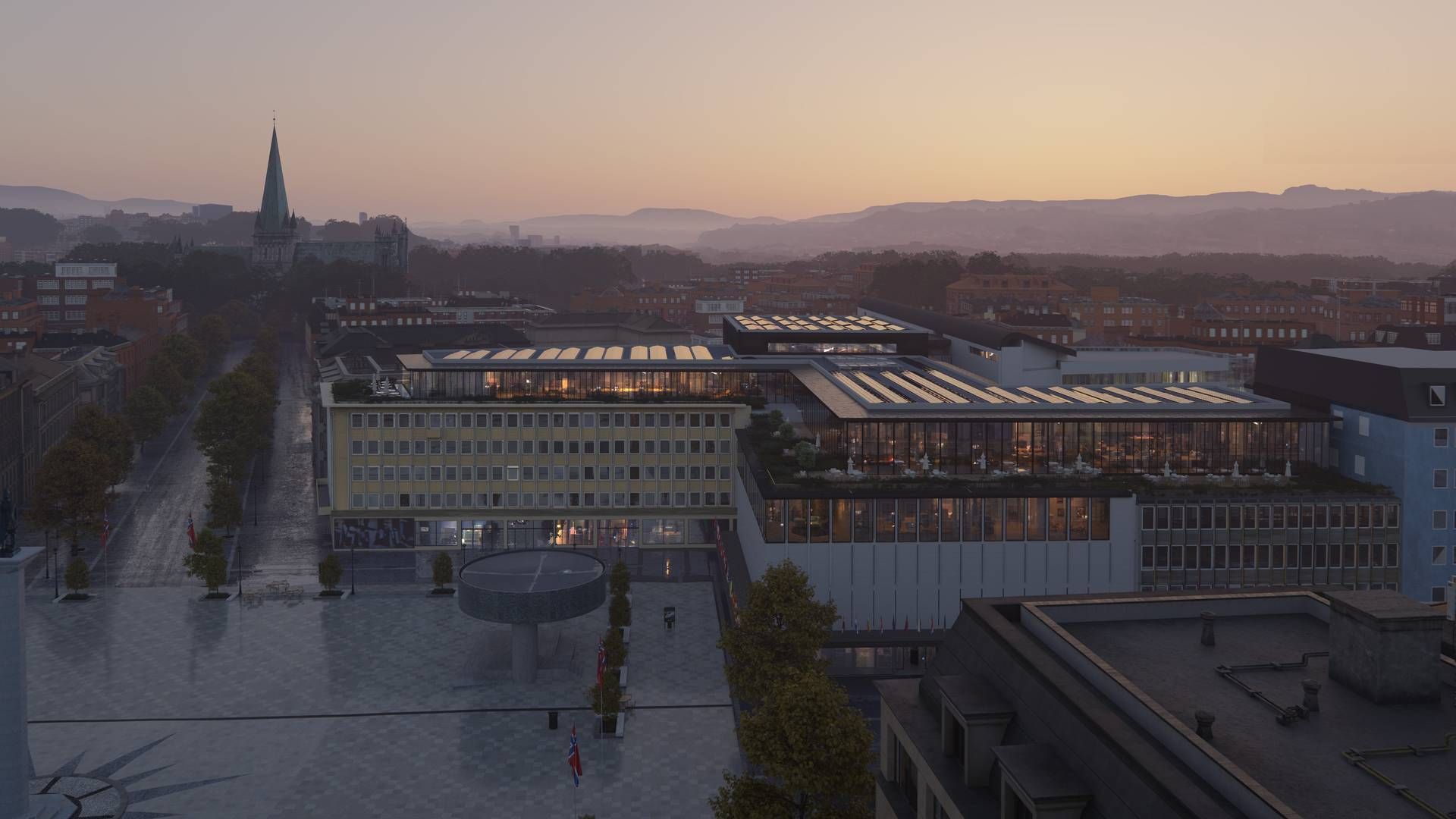 PÅBYGG: DNB Livsforsikrings bygg i Trondheim sentrum skal gjennom en større rehabiliteringsprosess, og får et påbygg på 5.200 kvadratmeter. | Foto: DNB LIvsforsikring