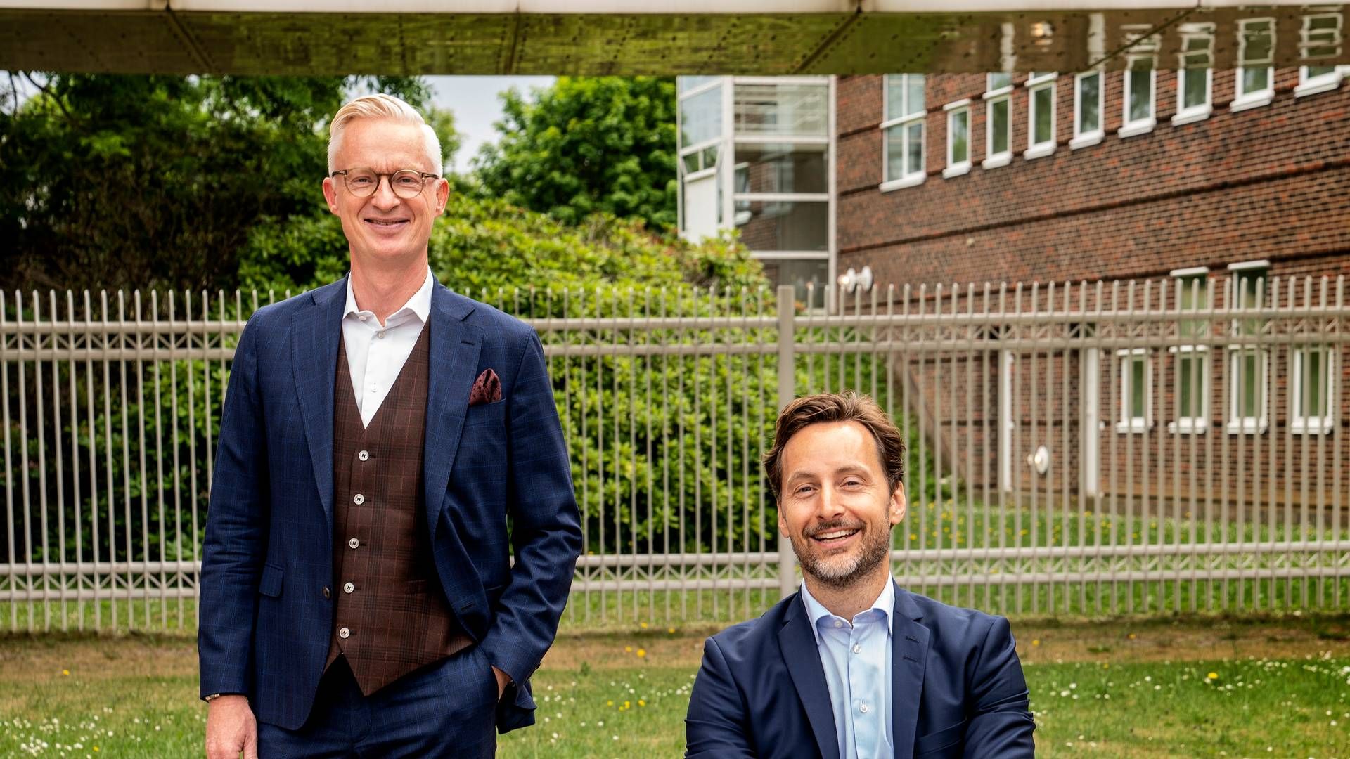 Administrerende direktør Morten Hübbe (til venstre) og påtroppende administrerende direktør Johan Kirstein Brammer er begge enige i at Tryg har vekstpotensial i Norge. | Foto: Stine Bidstrup