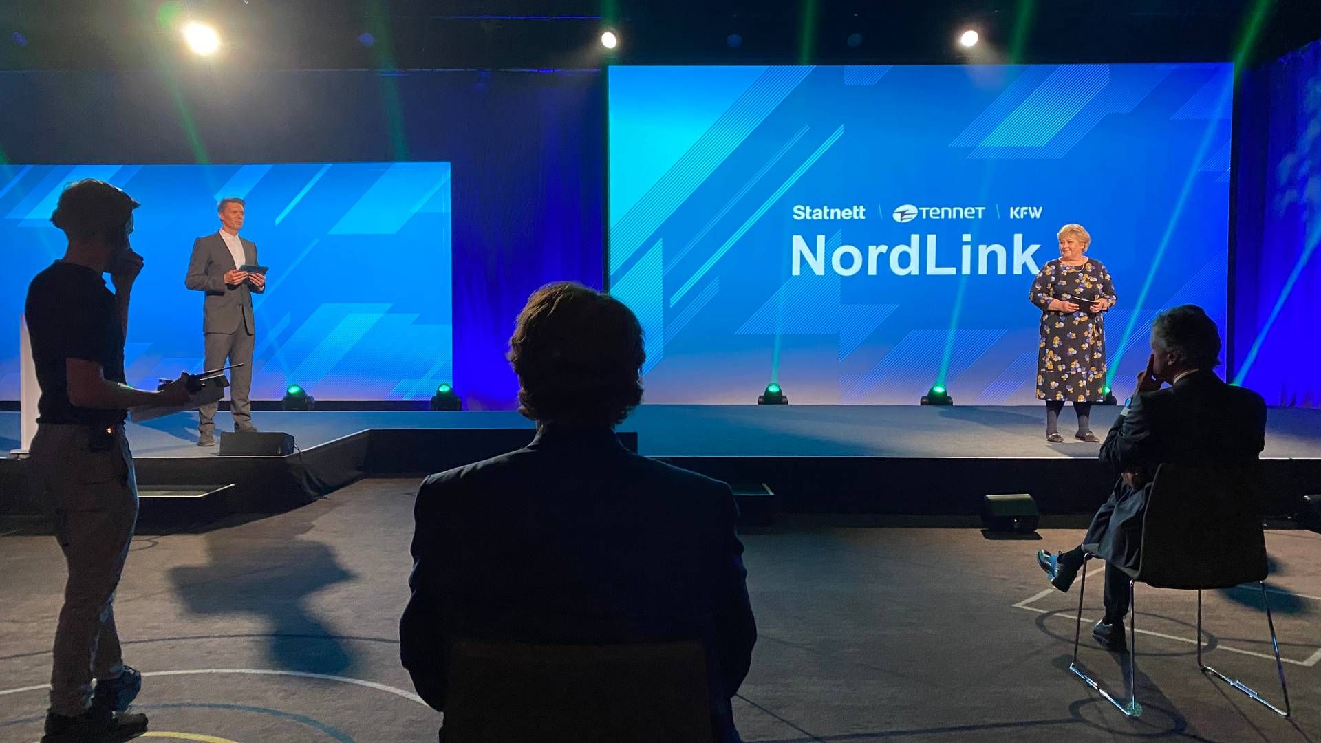 NORDLINK-ÅPNINGEN: Daværende statsminister Erna Solberg deltok på den offisielle åpningen av NordLink-kabelen sammen med Tysklands daværende leder Angela Merkel. | Foto: Anders Lie Brenna