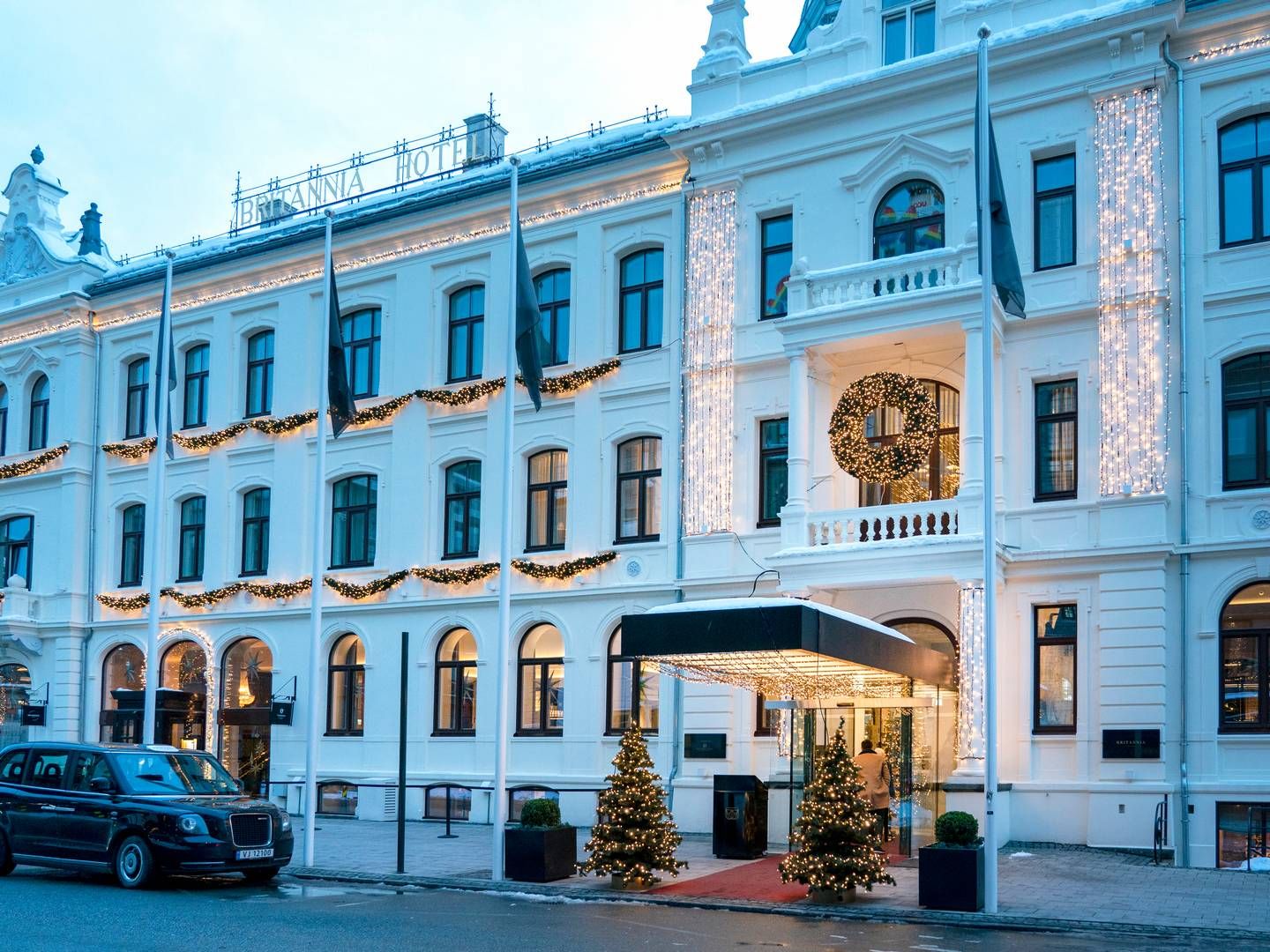 NEDGANG: Trondheims hotellbransje, her representert av Hotell Britannia, hadde en samlet nedgang på belegget på 16 prosent i januar i år, sammenlignet med 202. | Foto: Gorm Kallestad / NTB