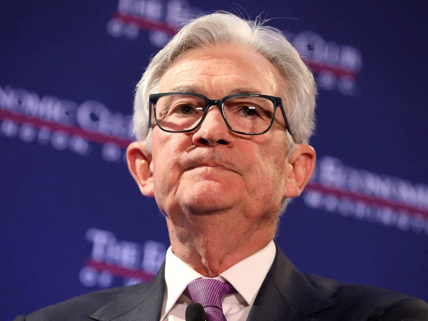 Jerome Powell, formand for den amerikanske centralbank talte tirsdag i Economic Club i Washington D.C.