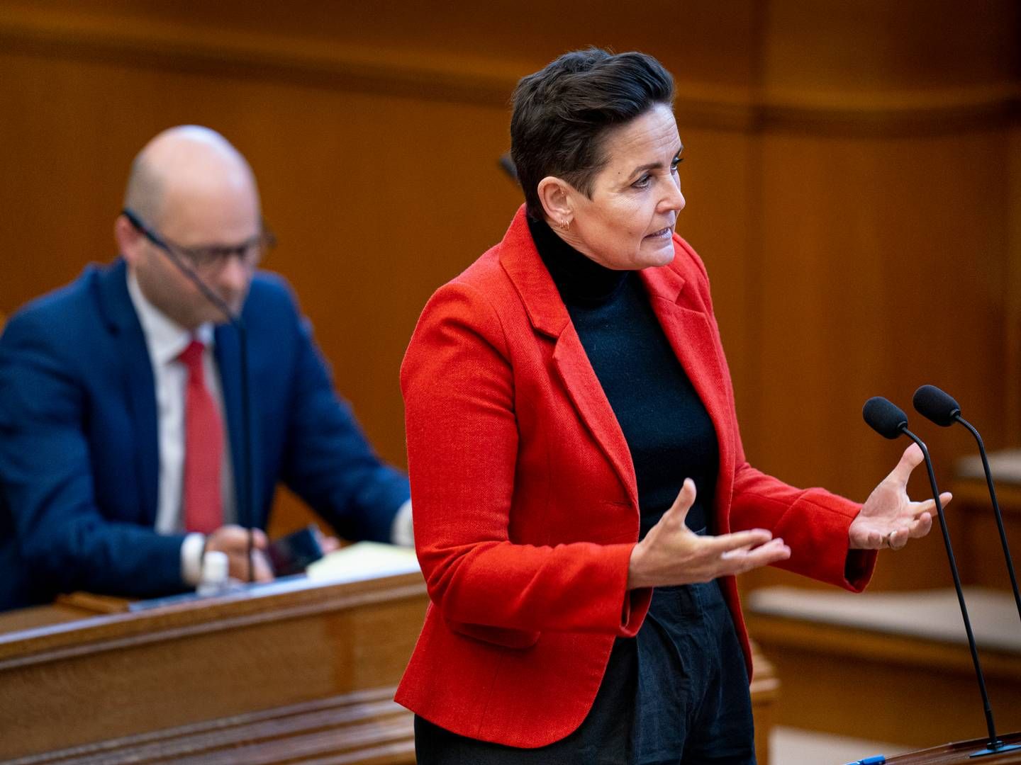 Pia Olsen Dyhr er ikke tilfreds med regeringens og slet ikke Socialdemokratiets ageren i sag om pesticider ved vandboringer. | Foto: Liselotte Sabroe