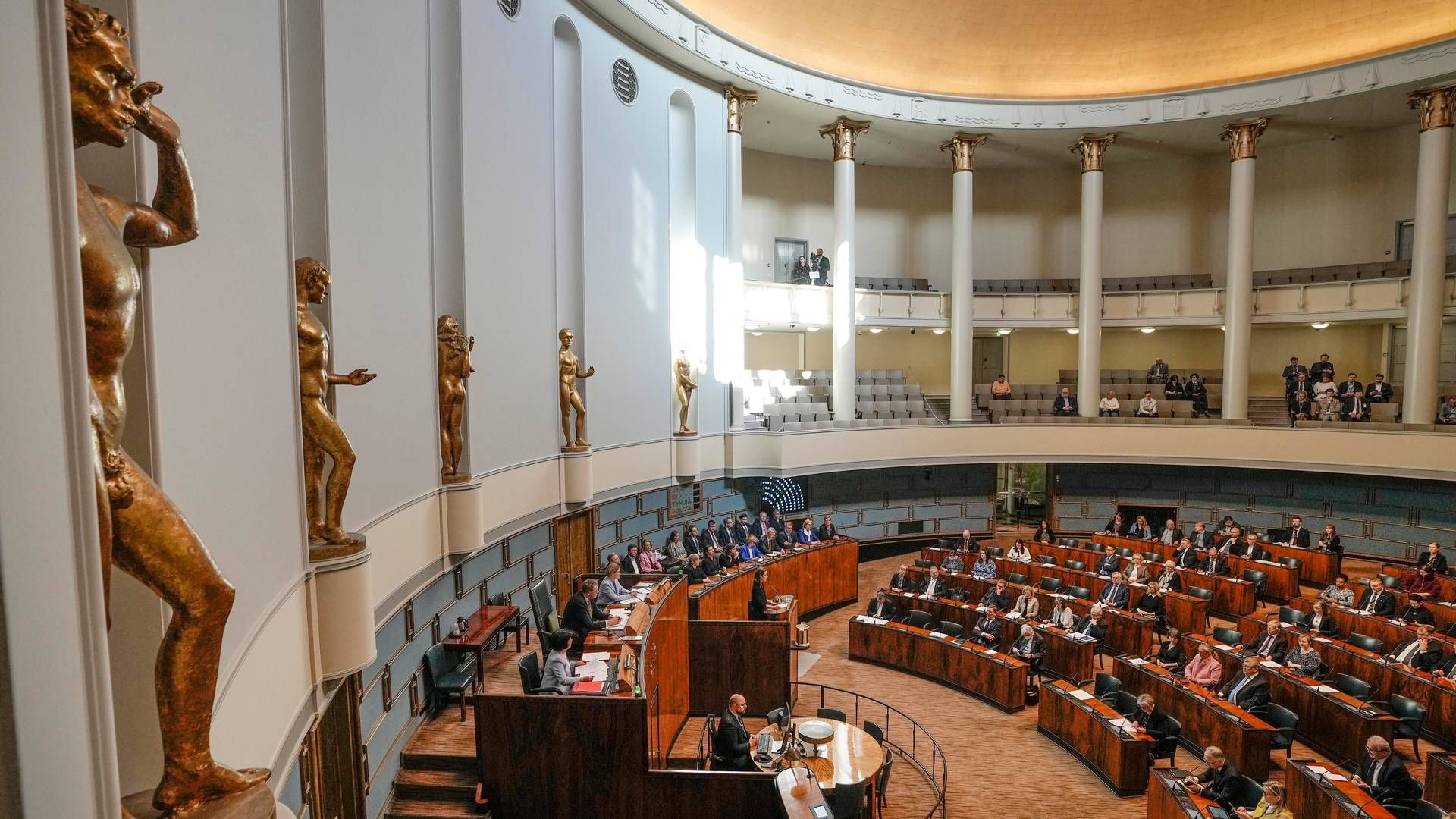 Den finske parlamentssal i Helsinki. | Foto: Martin Meissner/AP/Ritzau Scanpix