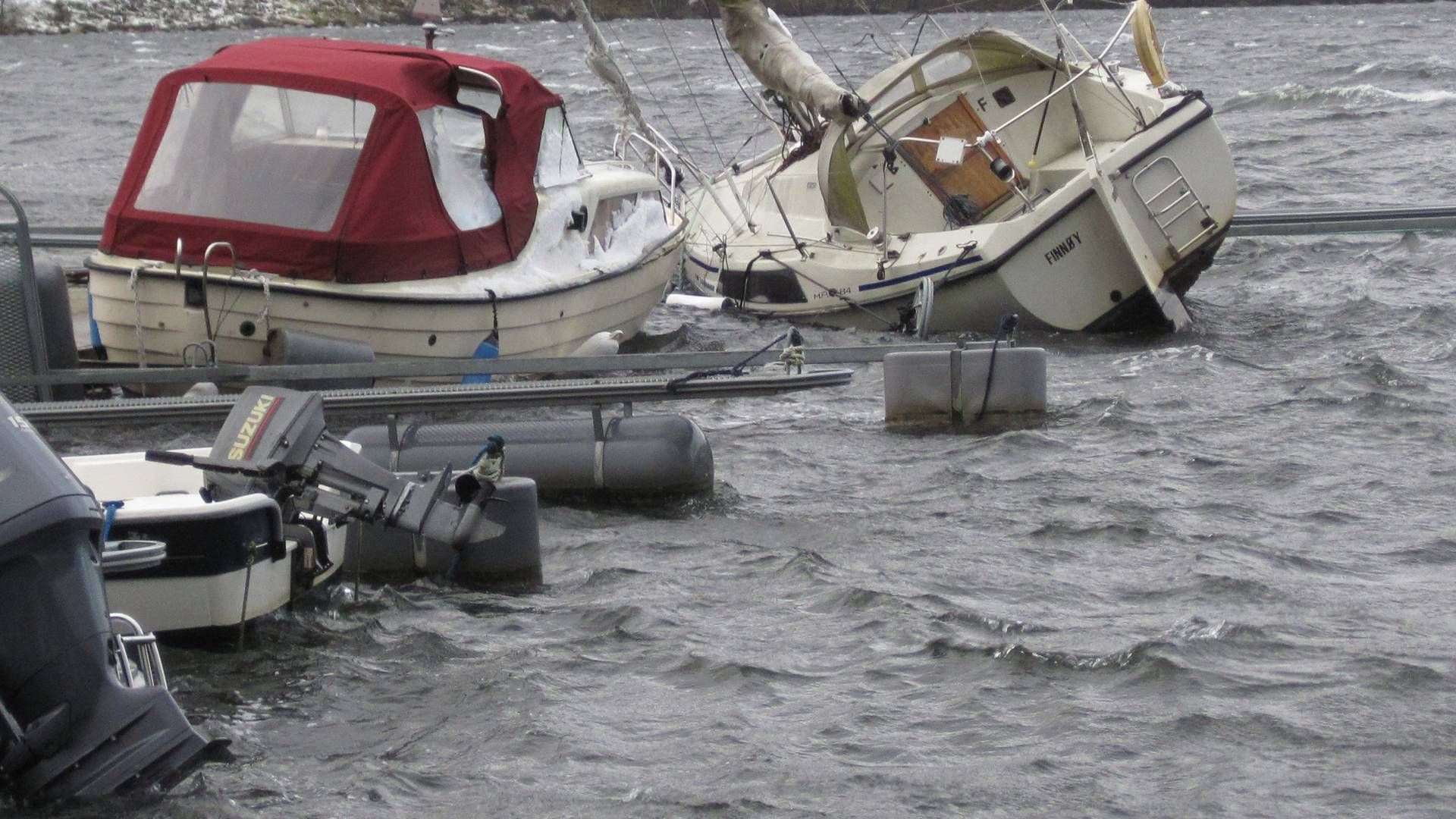 Gjensidige regner med at båter kan ha fått slagskader etter stormen Otto. | Foto: Gjensidige